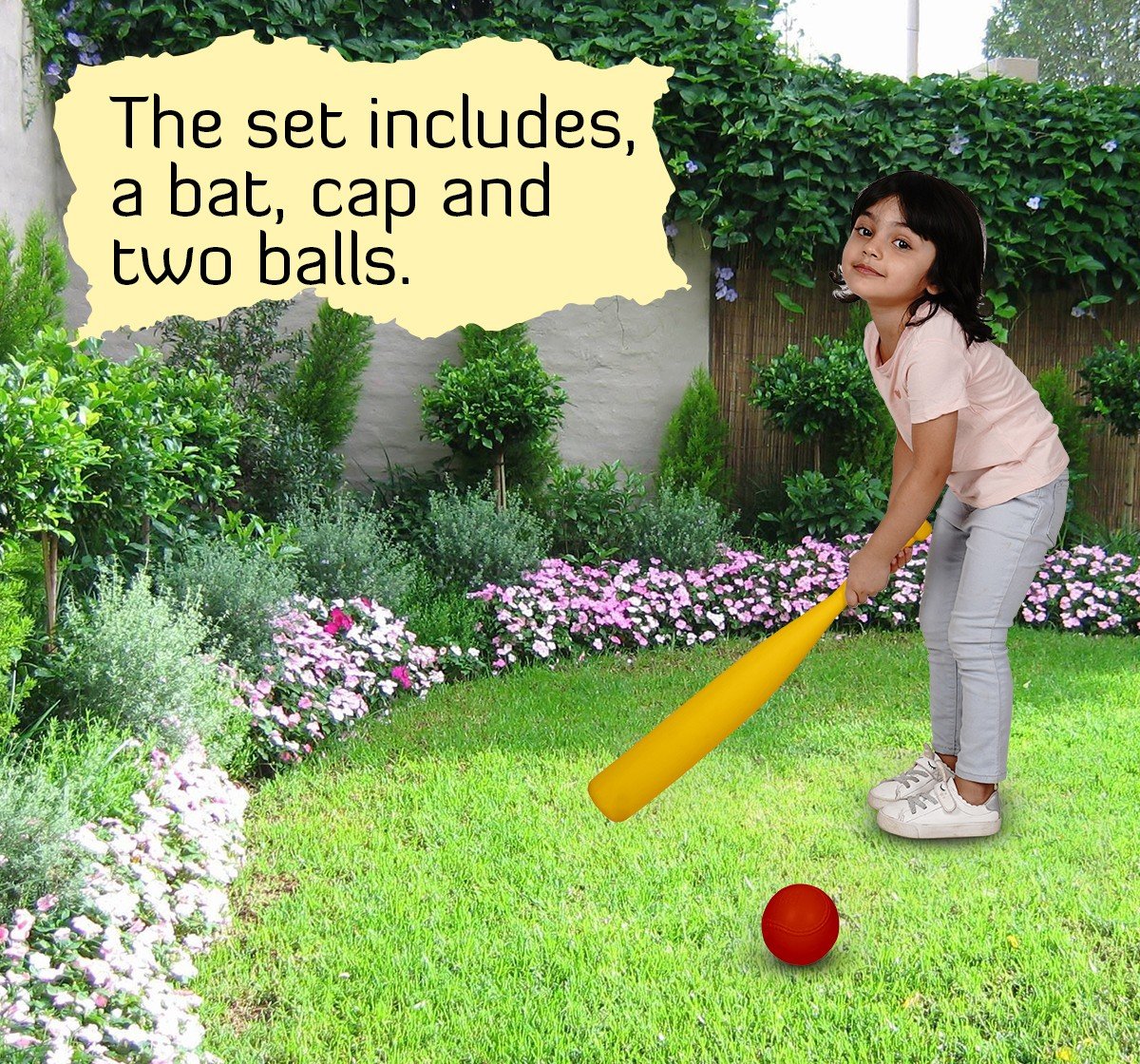 Zoozi Striker Baseball Bat with Ball for Kids Multicolor 5Y+