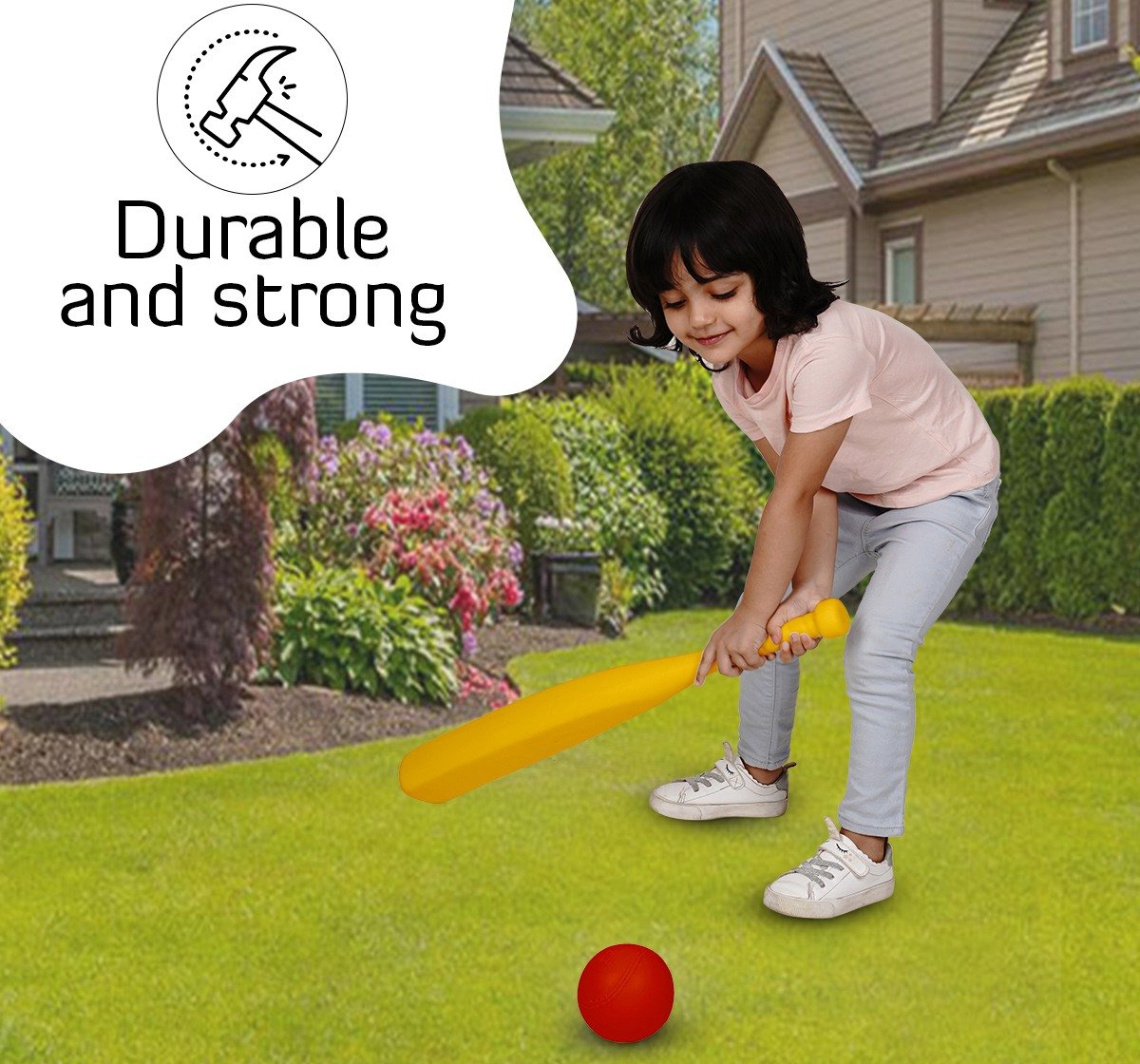 Zoozi Striker Baseball Bat with Ball for Kids Multicolor 5Y+