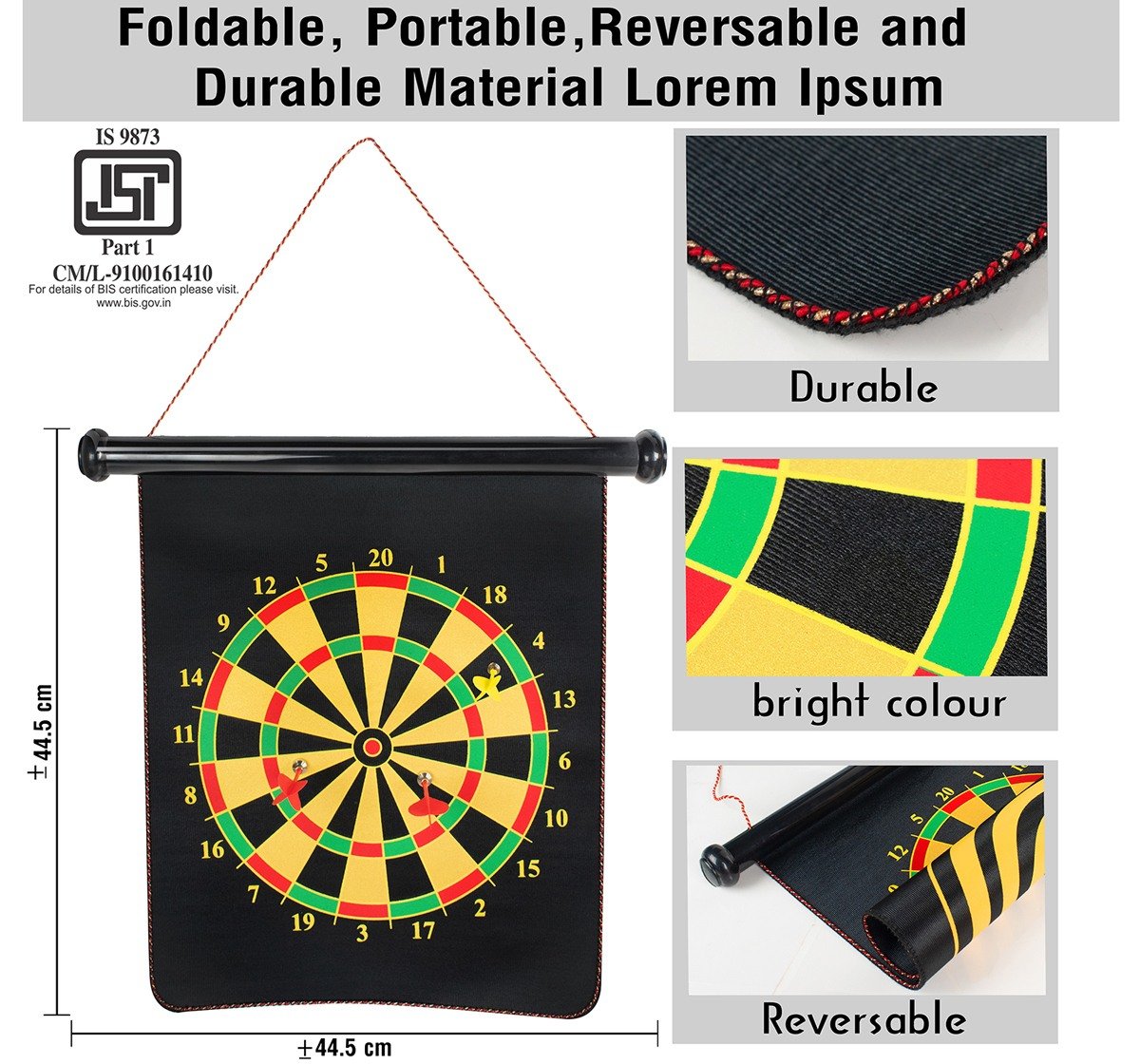 Hamleys Double sided Magnetic Dart Board Game with 6 Magnetic darts Multicolor 3Y+