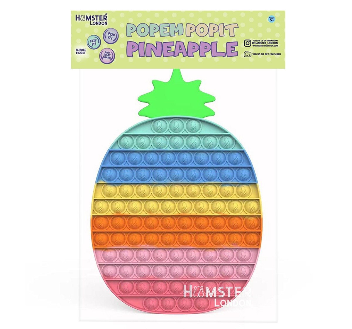 Hamster London Popit Big Pineapple Anxiety Toy for All Ages Silicon Multicolor 3Y+