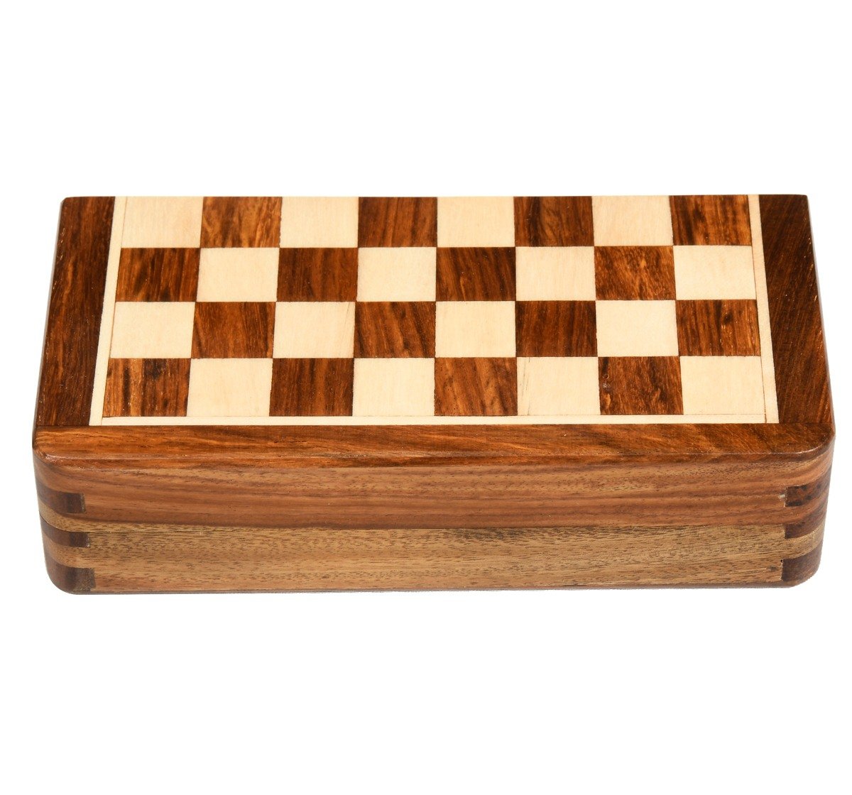 Hamleys 7 inches Wooden Travel Folding Sheesham Magnetic Chess Set for Kids 5Y+, Multicolour