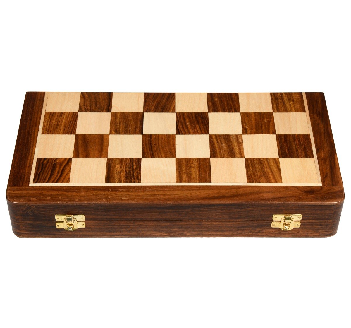 Hamleys 14 inches Wooden Travel Folding Sheesham Magnetic Chess Set for Kids 5Y+, Multicolour