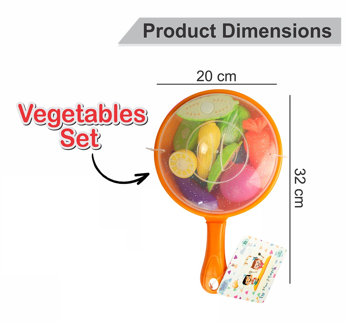 Kingdom Of Play Vegetable set with Pan and 10 Pieces of different vegetables Multicolor 3Y+