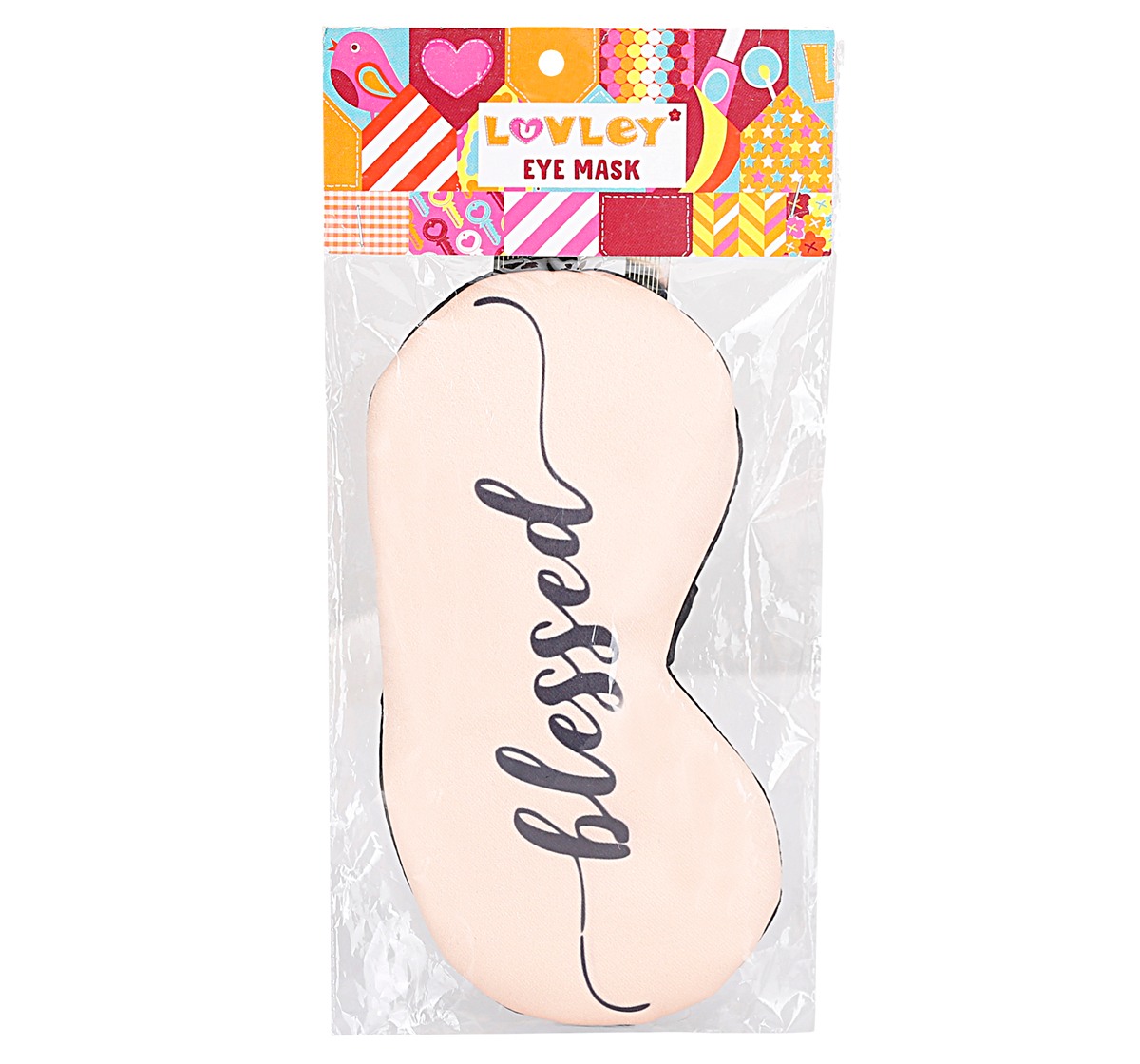 Luvley Blessed Text Printed Eye Mask Printed Multicolour 3Y+
