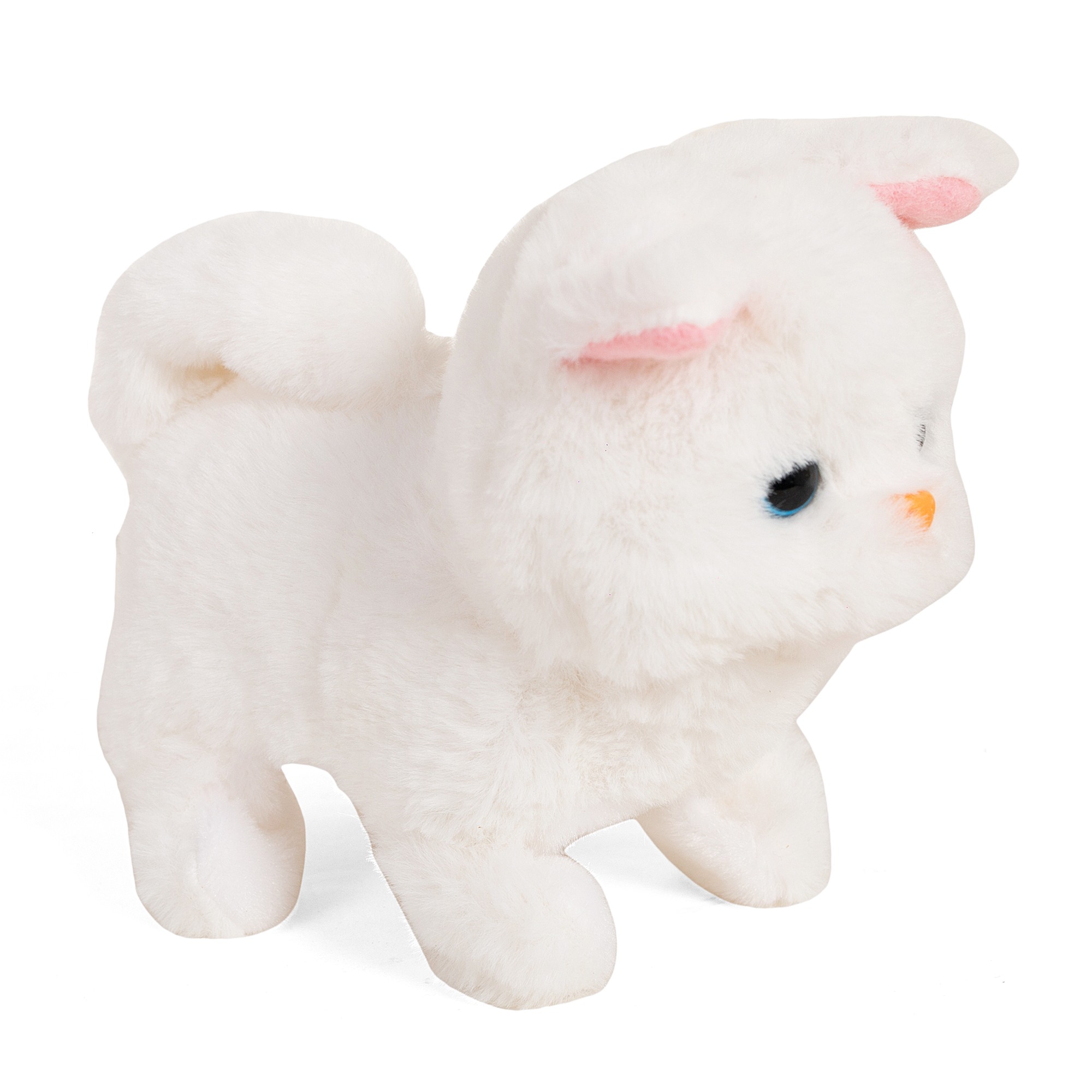 Hamleys Huggable Cuddly Casper Walking Cat Stuffed Toy, Soft Toys For Kids, Cute Plushies Purple, Multicolour, 3Y+
