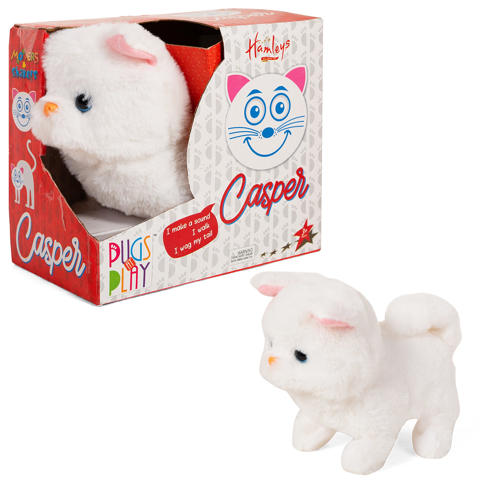 Hamleys Huggable Cuddly Casper Walking Cat Stuffed Toy, Soft Toys For Kids, Cute Plushies Purple, Multicolour, 3Y+