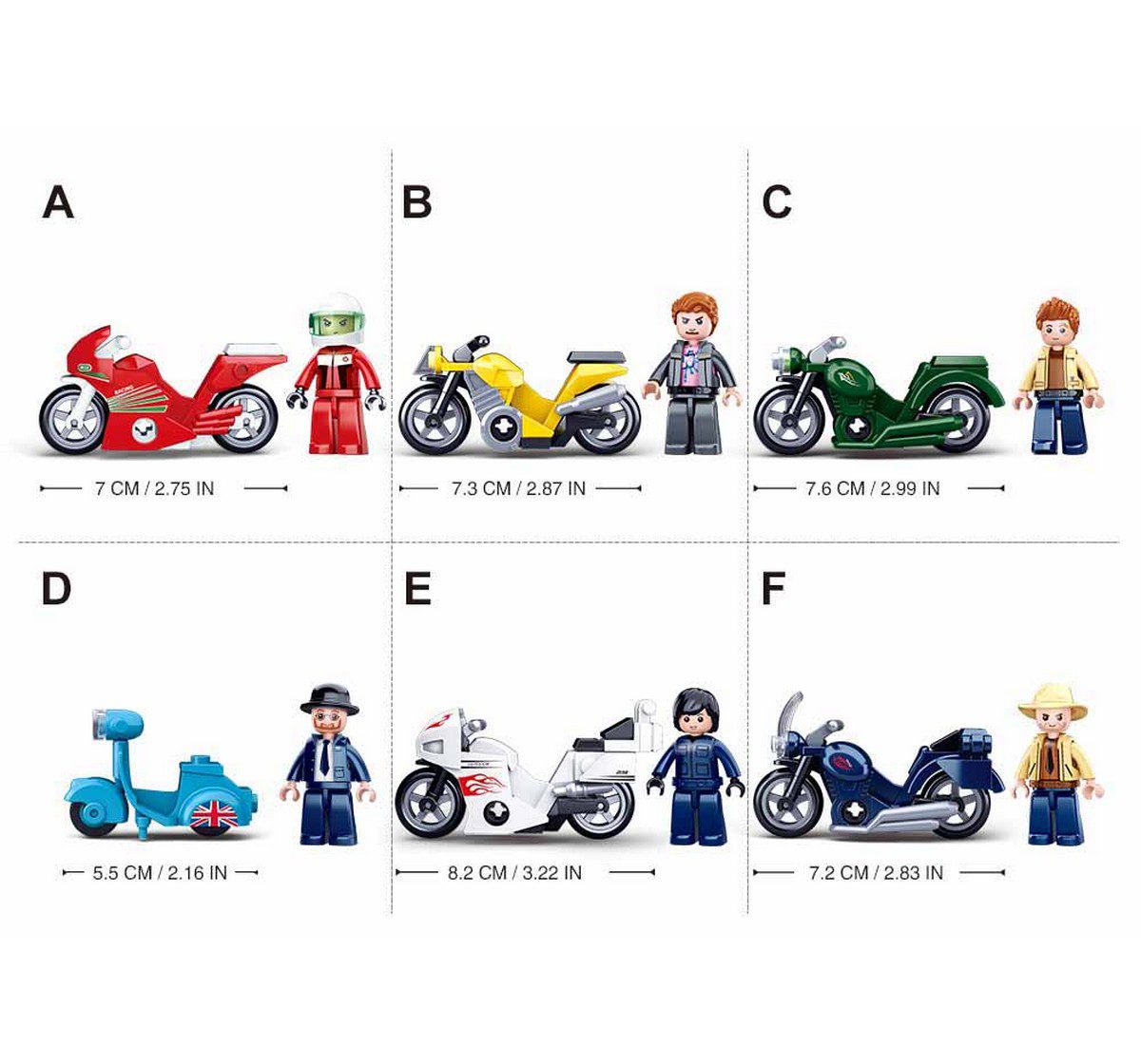 Sluban Motorcycle and Camp Plastic Building Block 77 pieces Multicolor 6Y+