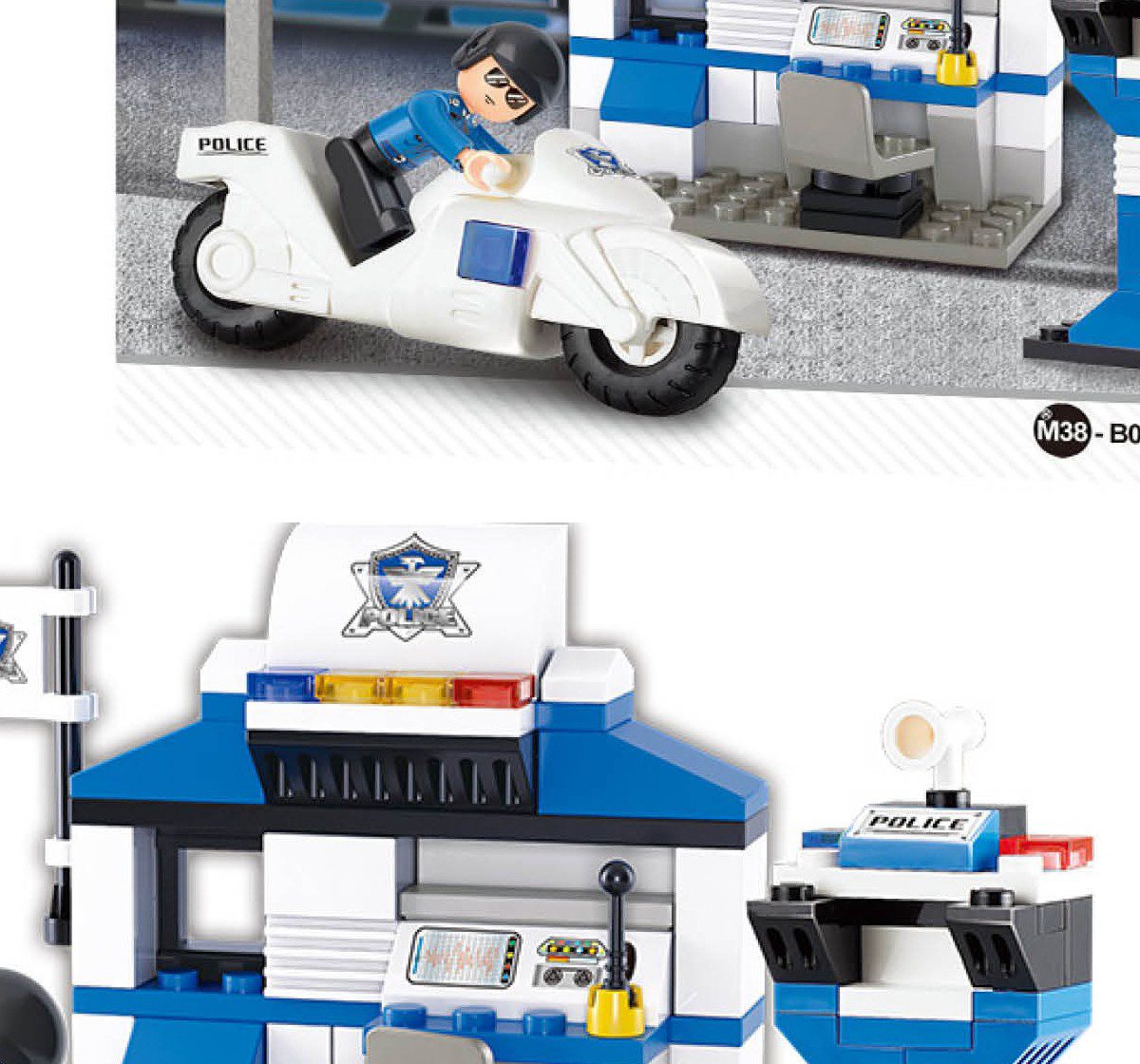 Sluban Building and Construction Blocks City Police Station Plastic Building Block set of 86 pieces Multicolor 6Y+