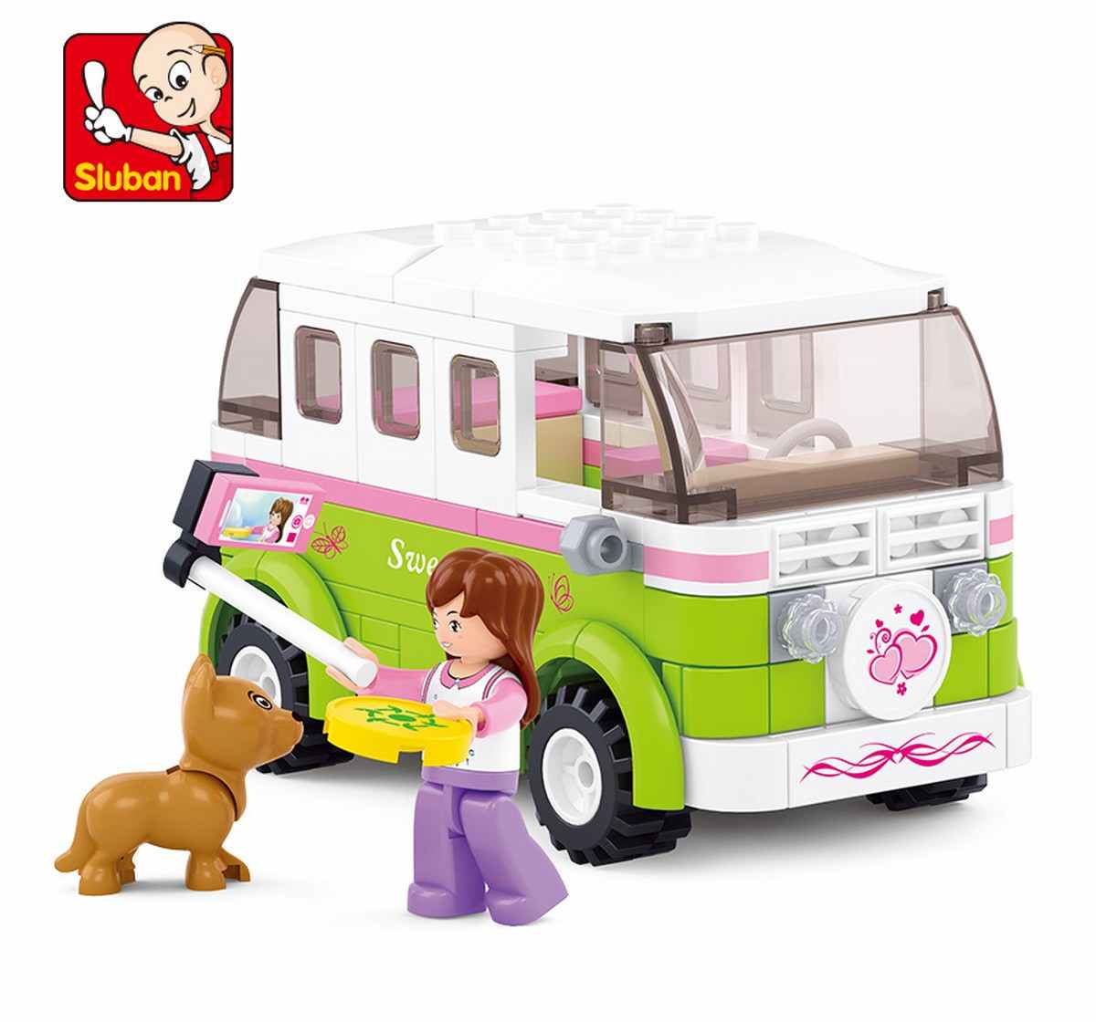 Sluban New Girls Dream Touring Wagon 158 Pieces Plastic Building Block set Multicolor 6Y+