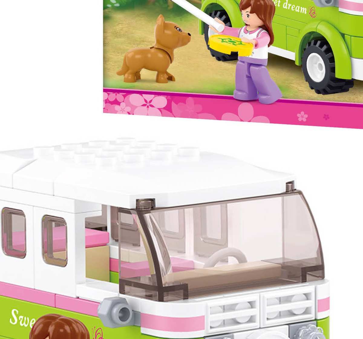 Sluban New Girls Dream Touring Wagon 158 Pieces Plastic Building Block set Multicolor 6Y+