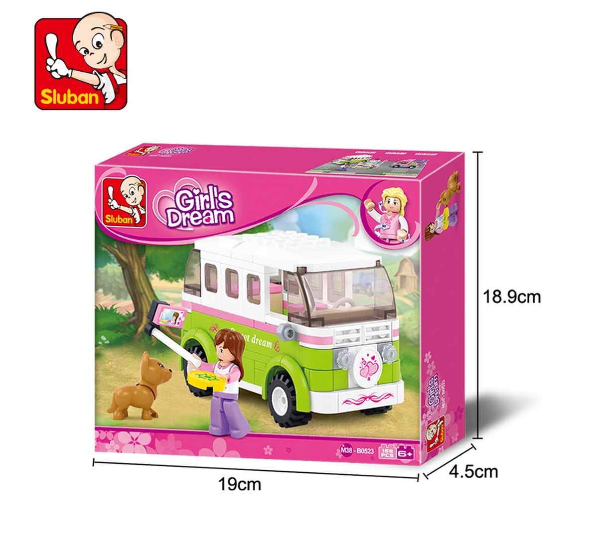 Sluban New Girls Dream Touring Wagon 158 Pieces Plastic Building Block set Multicolor 6Y+