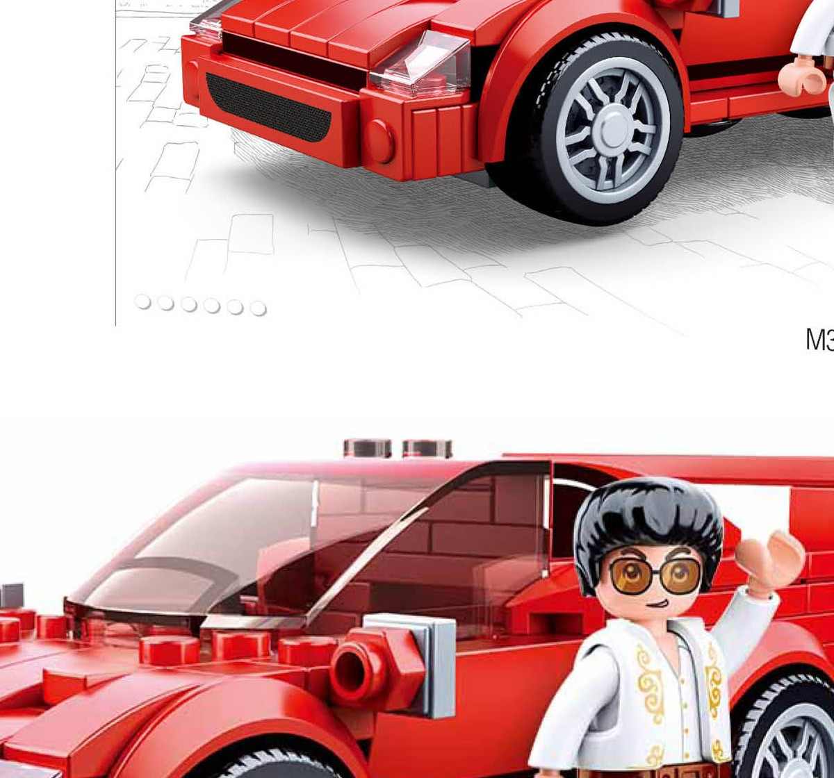 Sluban Model Bricks F40 Racing Car Plastic Building Block set of 163 pieces Multicolor 6Y+
