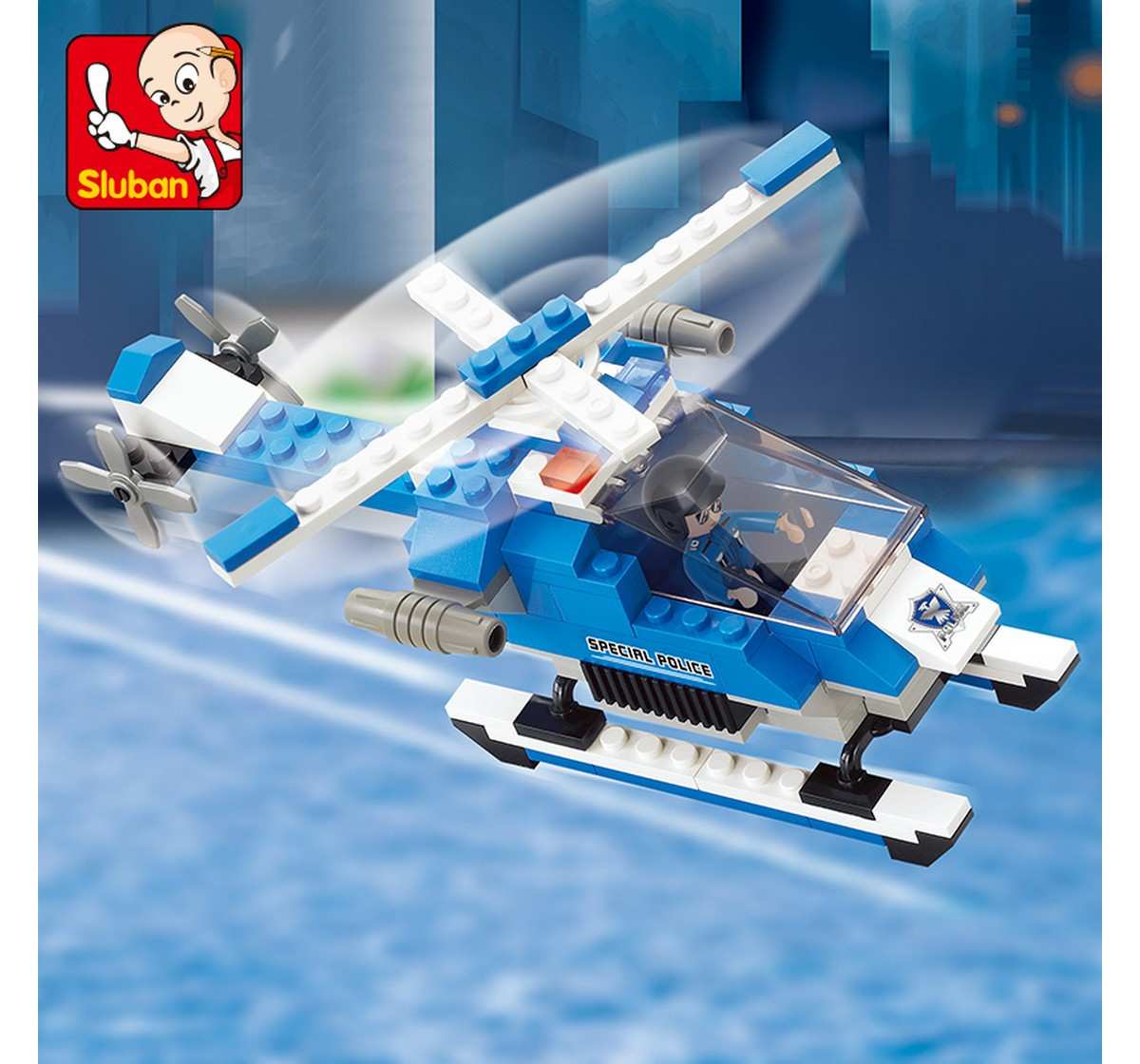 Sluban Armed Helicopter Plastic Building Block set of 133 pieces Multicolor 6Y+