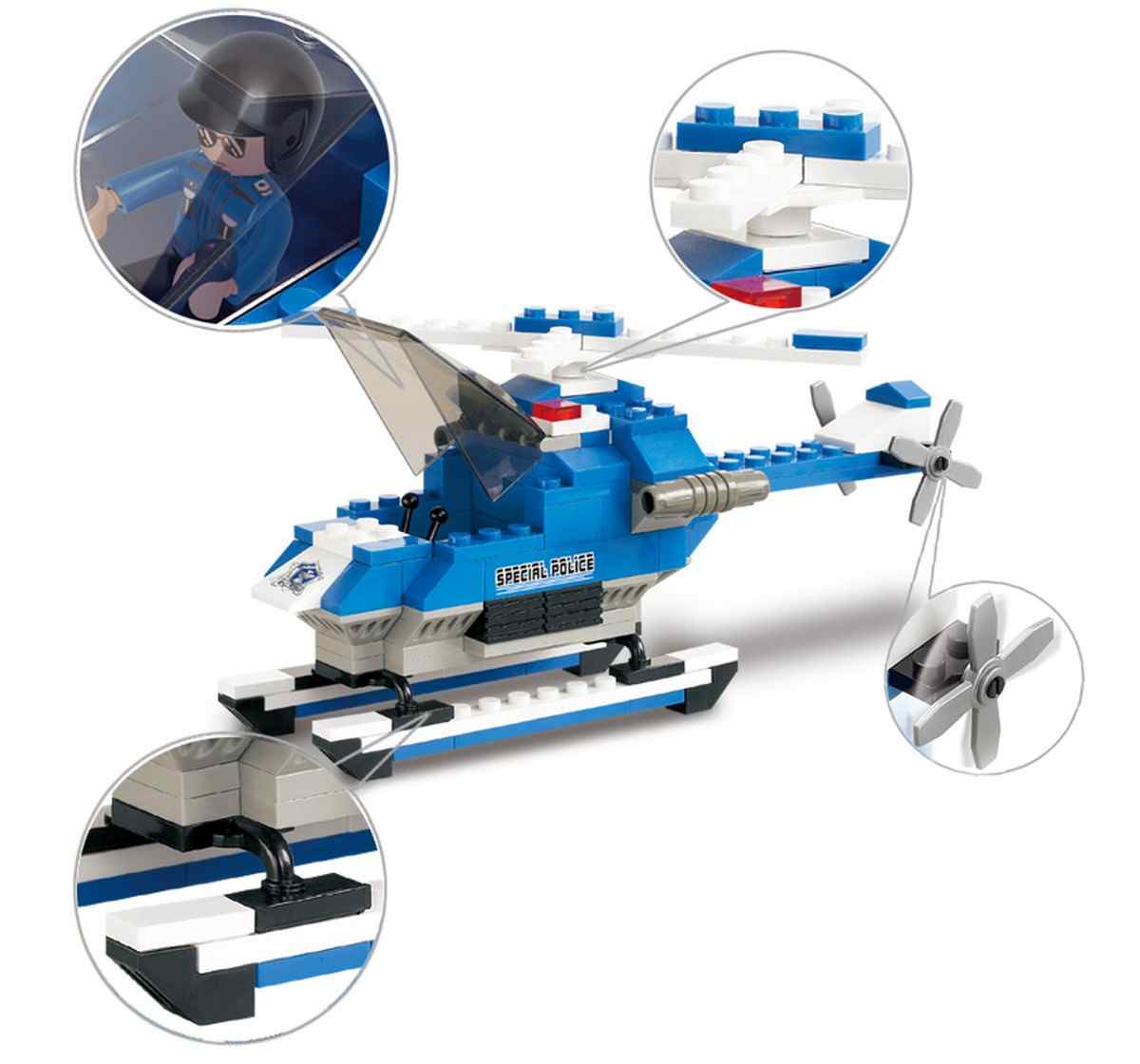 Sluban Armed Helicopter Plastic Building Block set of 133 pieces Multicolor 6Y+