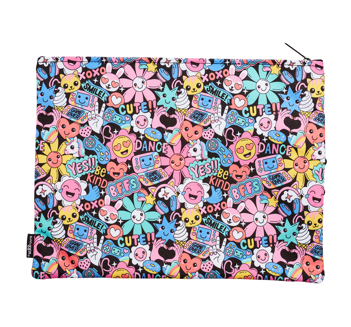 Smiggle Bright Side A4 Id Pencil Case for Kids 3Y+, Black
