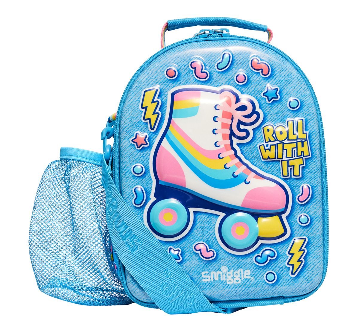 Smiggle Bright Side Hardtop Lunch Box With Strap for kids 3Y+, Multicolour