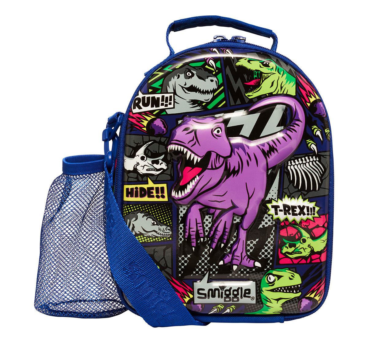 Smiggle Bright Side Hardtop Curve Lunch Box With Strap for kids 3Y+, Blue