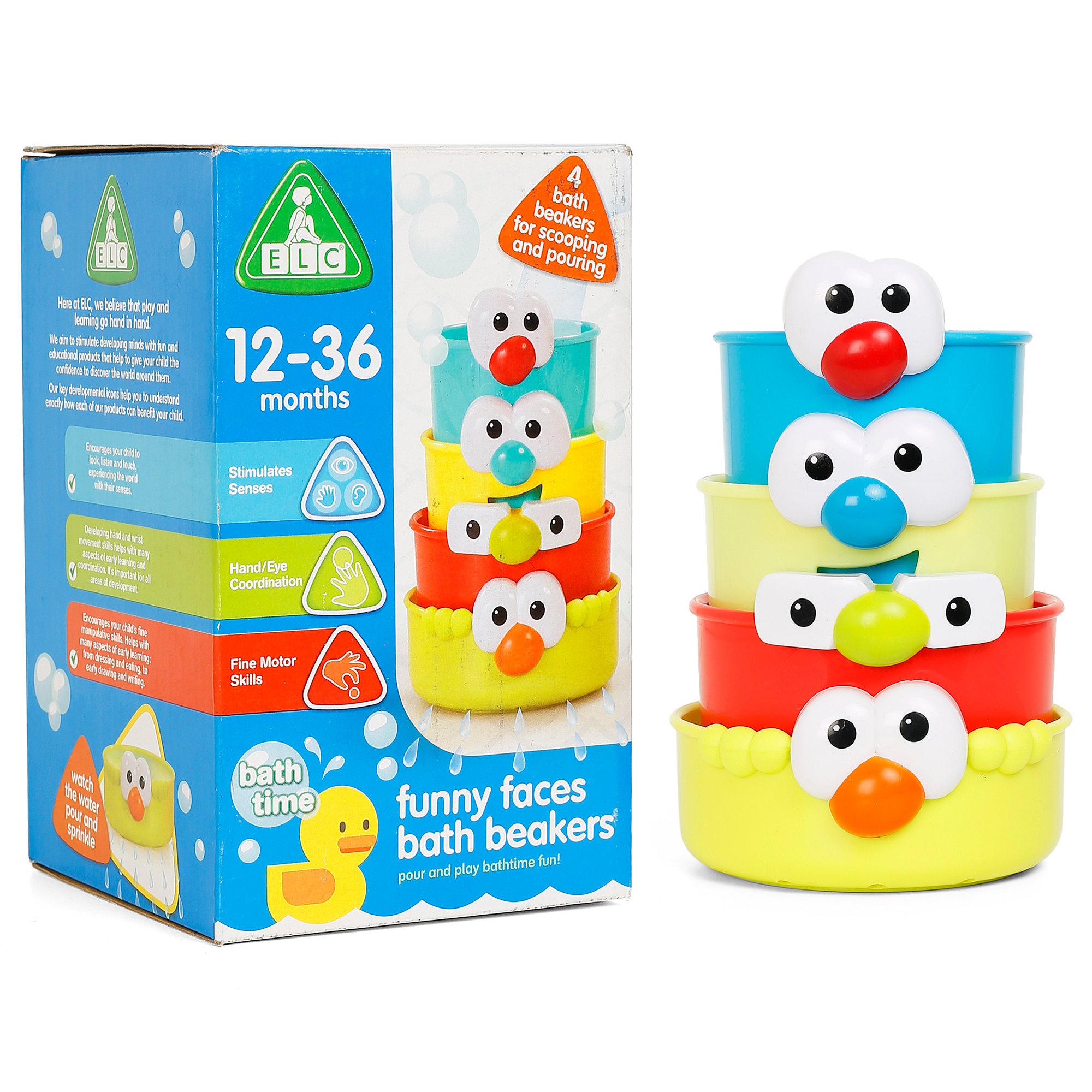 ELC Funny Faces Bath Beakers Multicolour 12M+