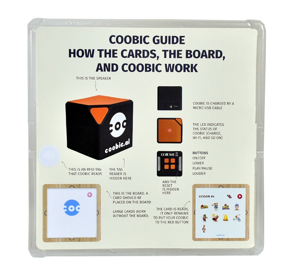 Coobic Interactive Augmented Reality Cube Educational Toy 3Y+, Multicolour
