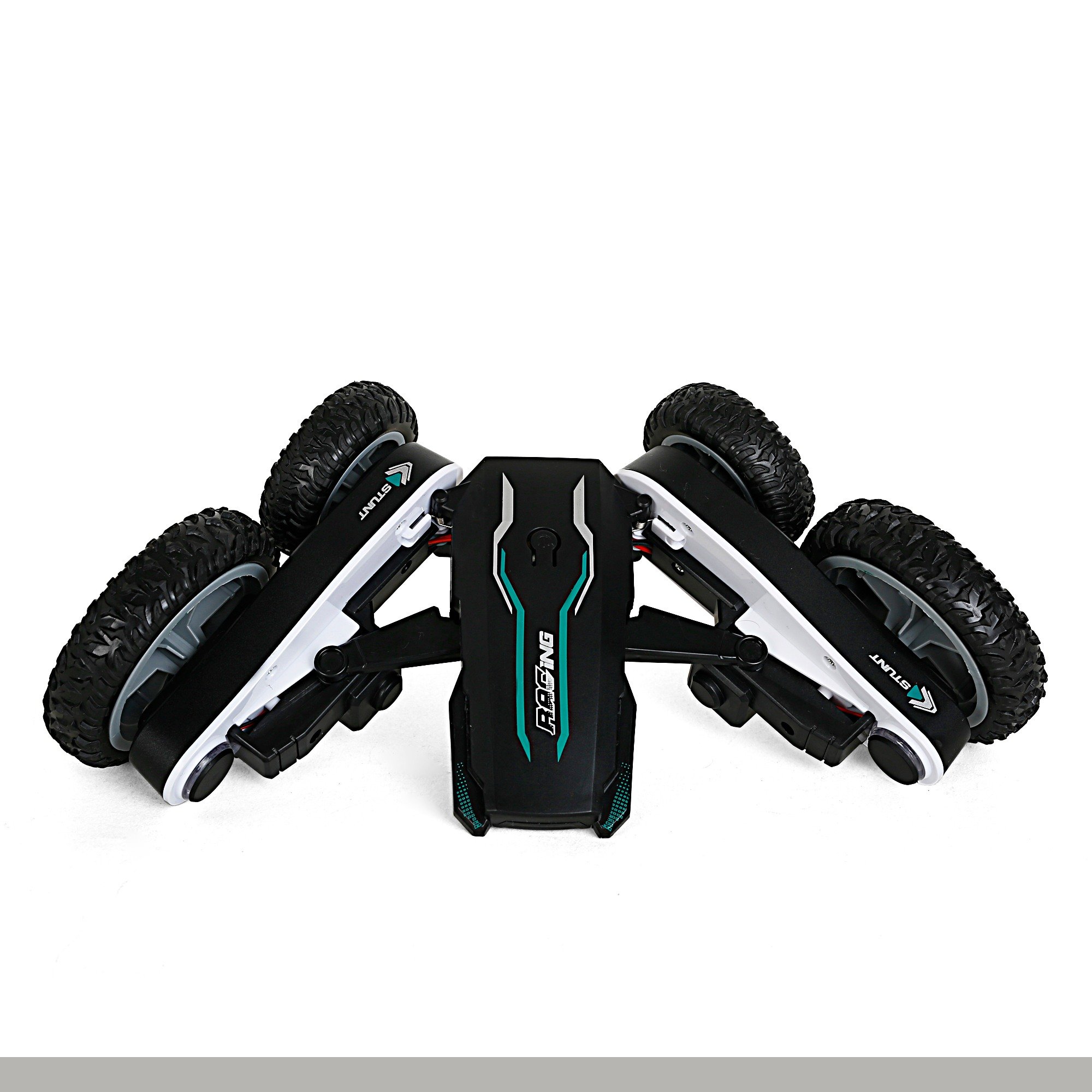 Ralleyz 2.4G 2 In1 Remote Control Stunt Car, Changeable Wheels With Charger, Black, 6Y+