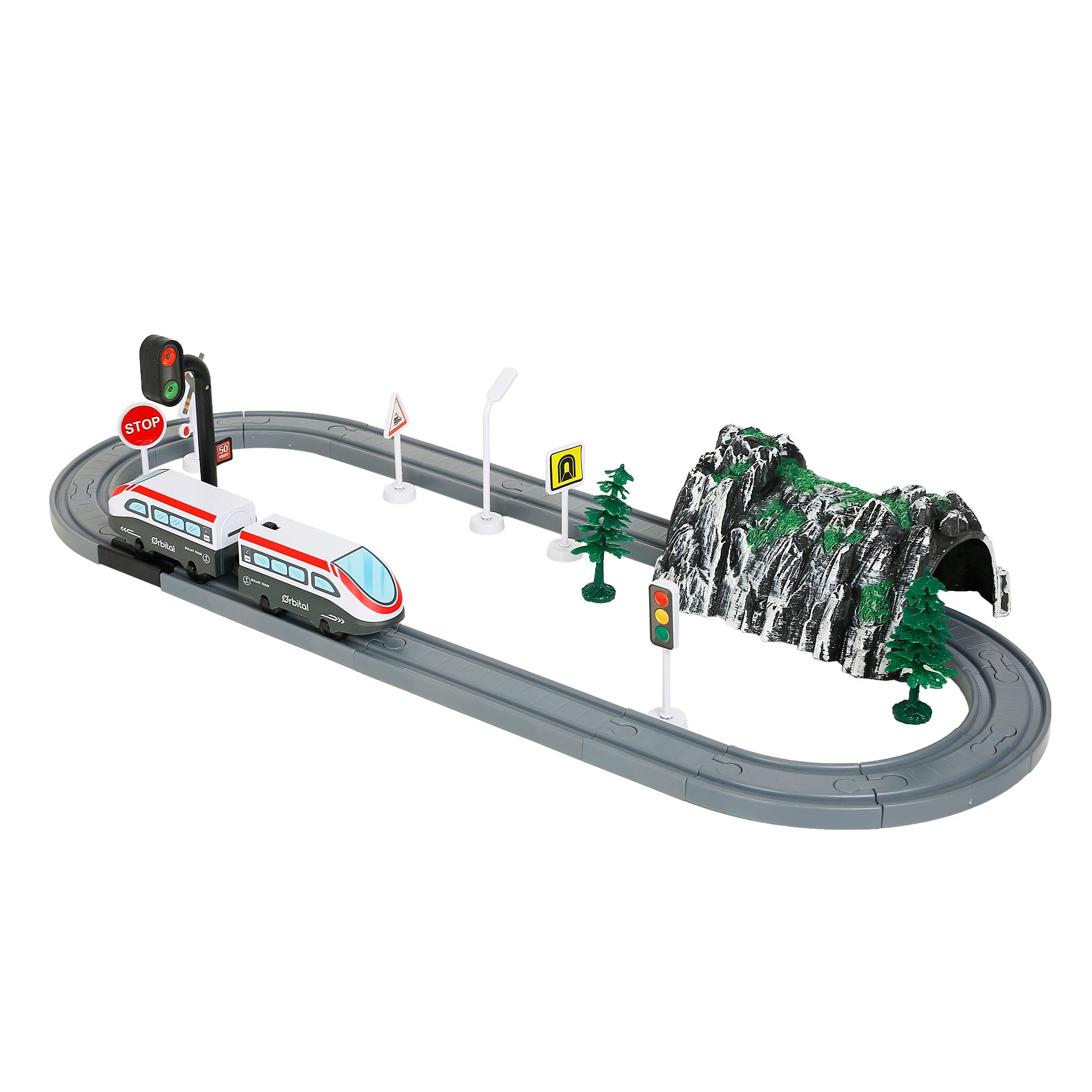 Ralleyz Fast Speed Bullet Train Set for Kids with Self Assemble Track, Battery Operated Model Train Toy for Kids, Kids for 3Yrs+, Multicolour