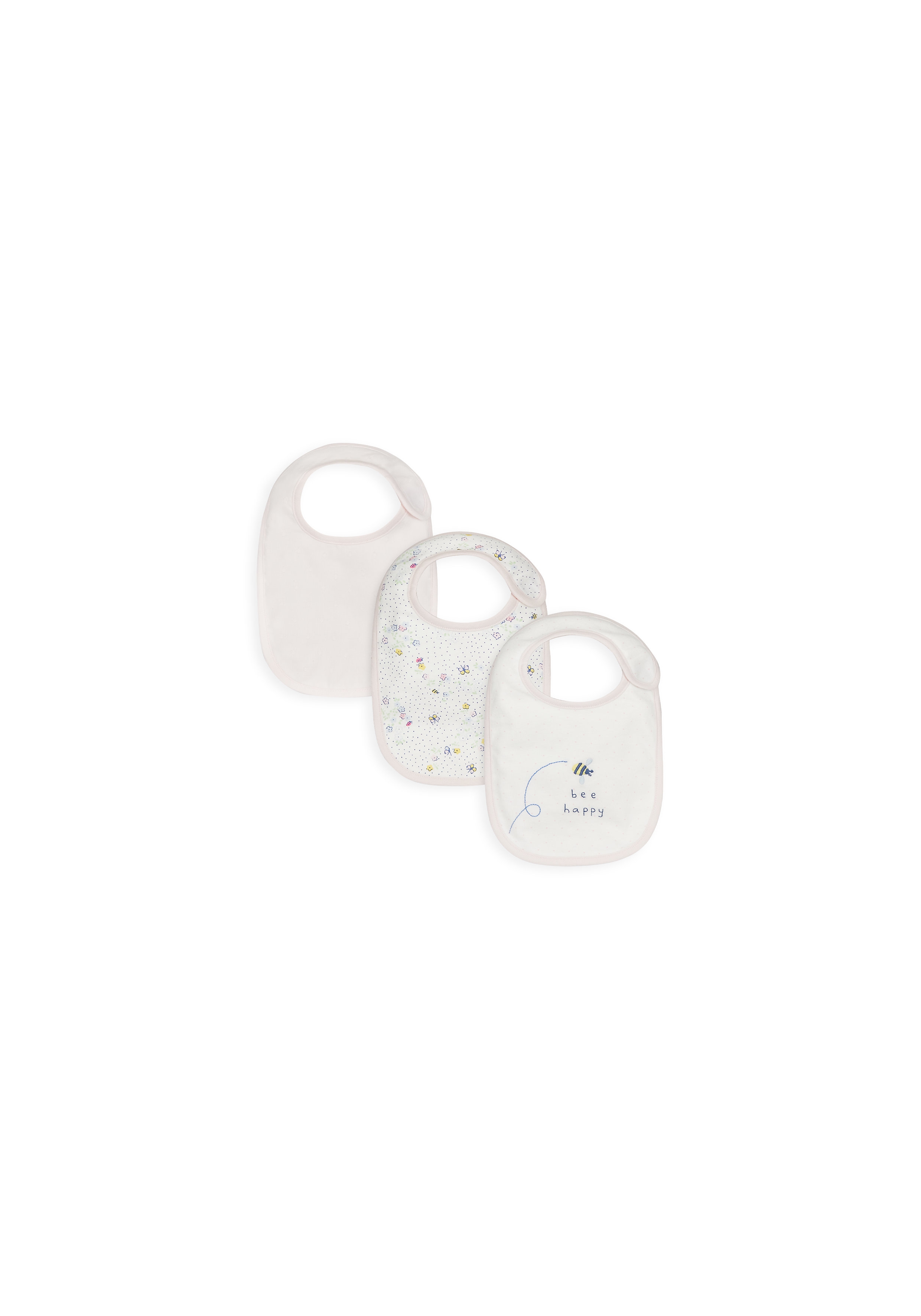 Mothercare | MOTHERCARE New born SPRING FLOWER 3PK BIBS PINK 0
