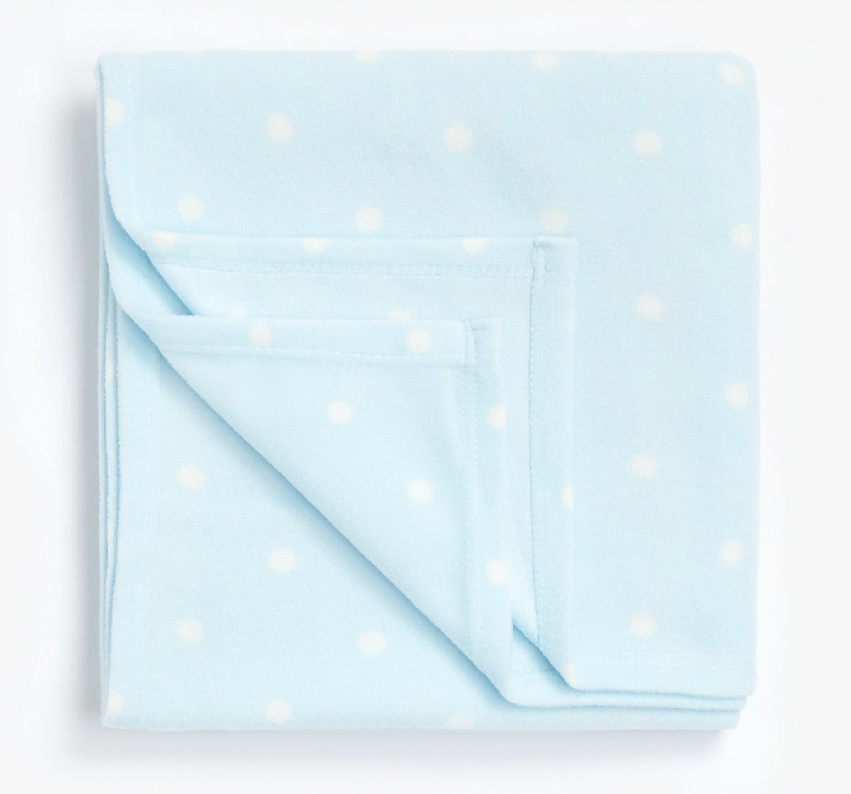 Mothercare Essential Cotbed Polka Dots Fleece Blanket Blue Mothercare