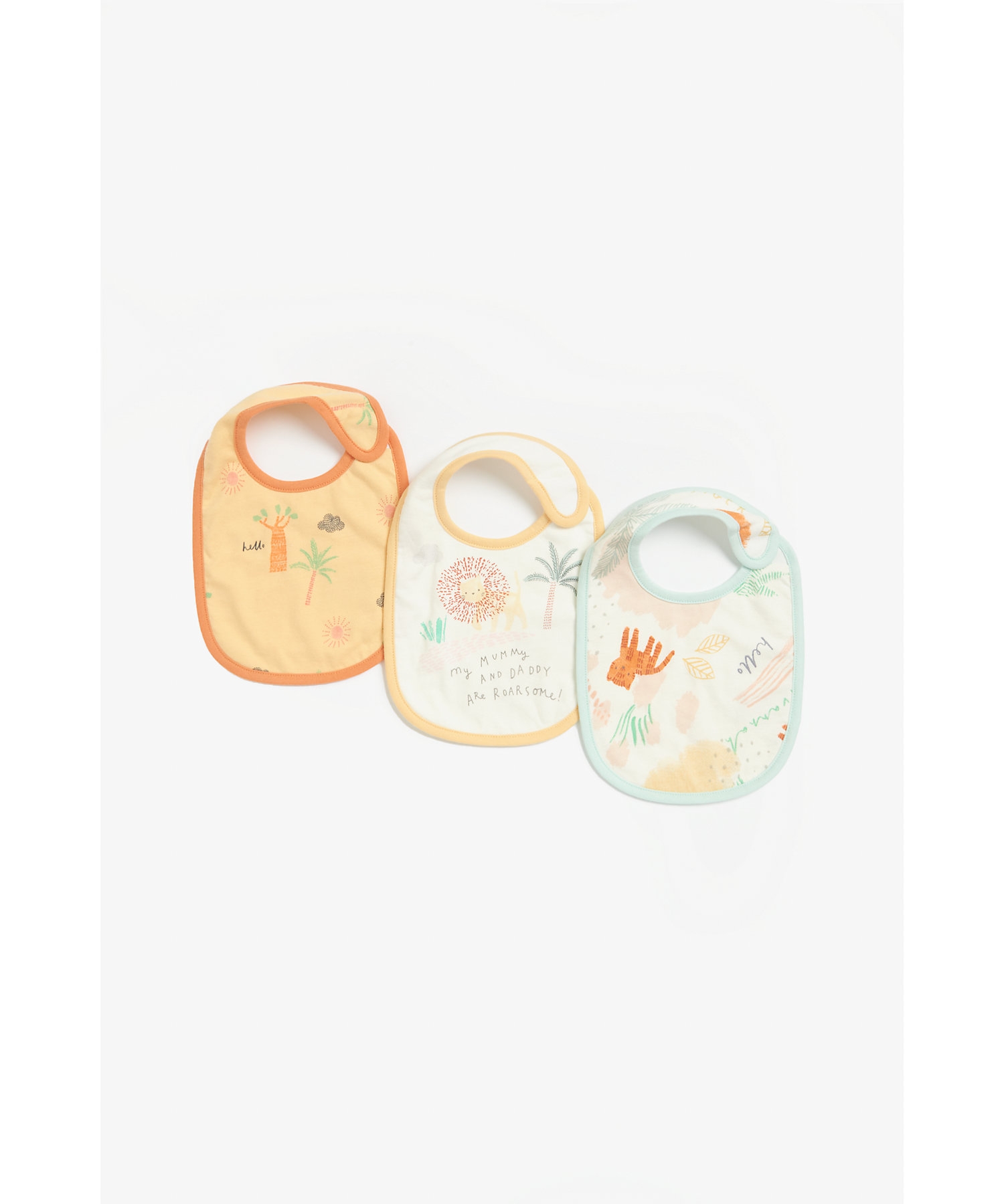 Mothercare | Mothercare Animal Kingdom Mummy Daddy Bibs Multicolor Pack of 3 0