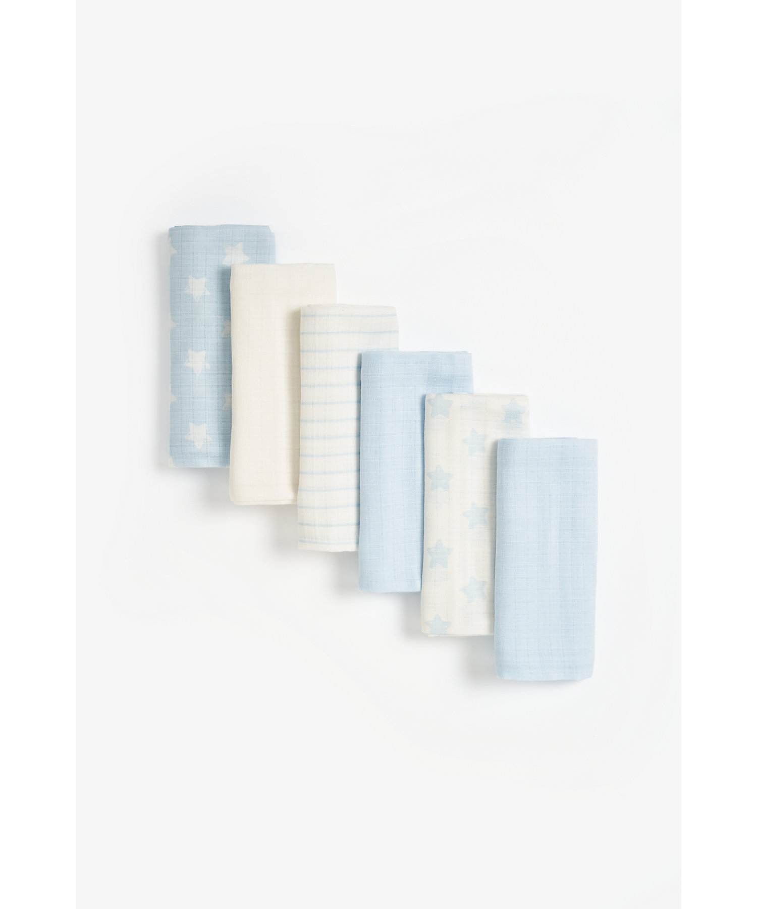 Mothercare Boys Absorbent Muslins - Pack of 6 - Blue