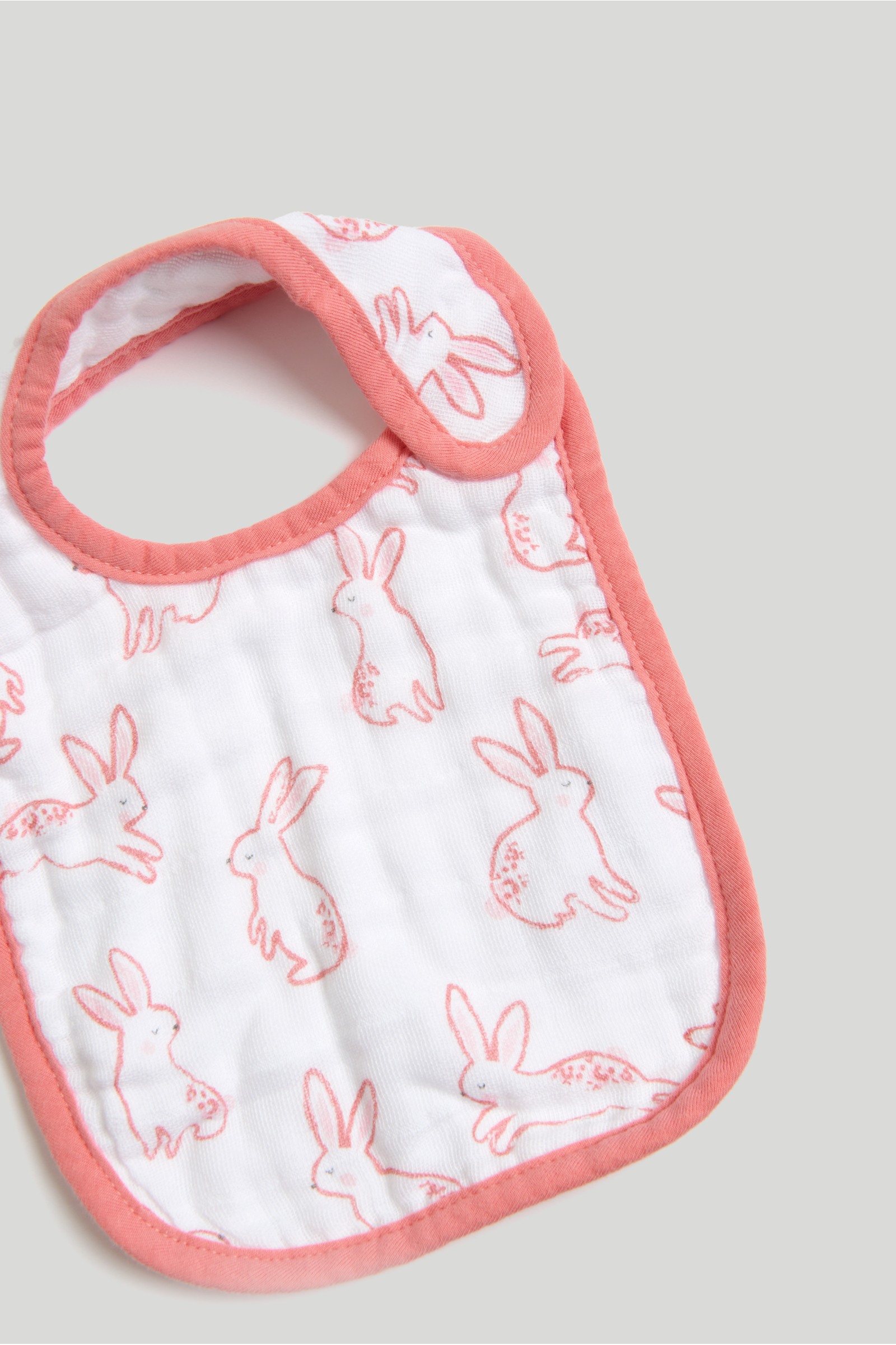 Mothercare Bunny Muslin Bibs - Pack of 3 - Pink