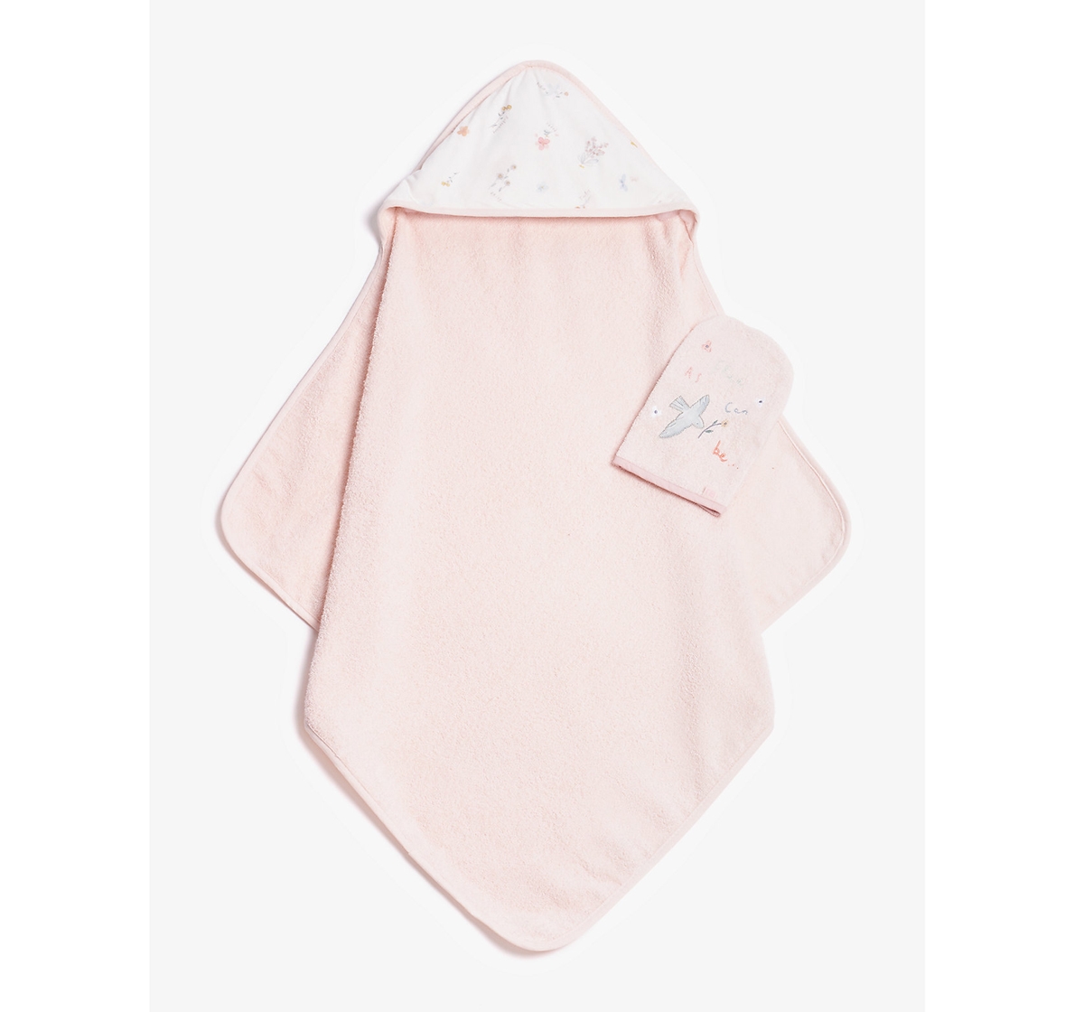 Mothercare | Mothercare Flutterby Cuddle N Dry Towelling Mit Set Pink 0