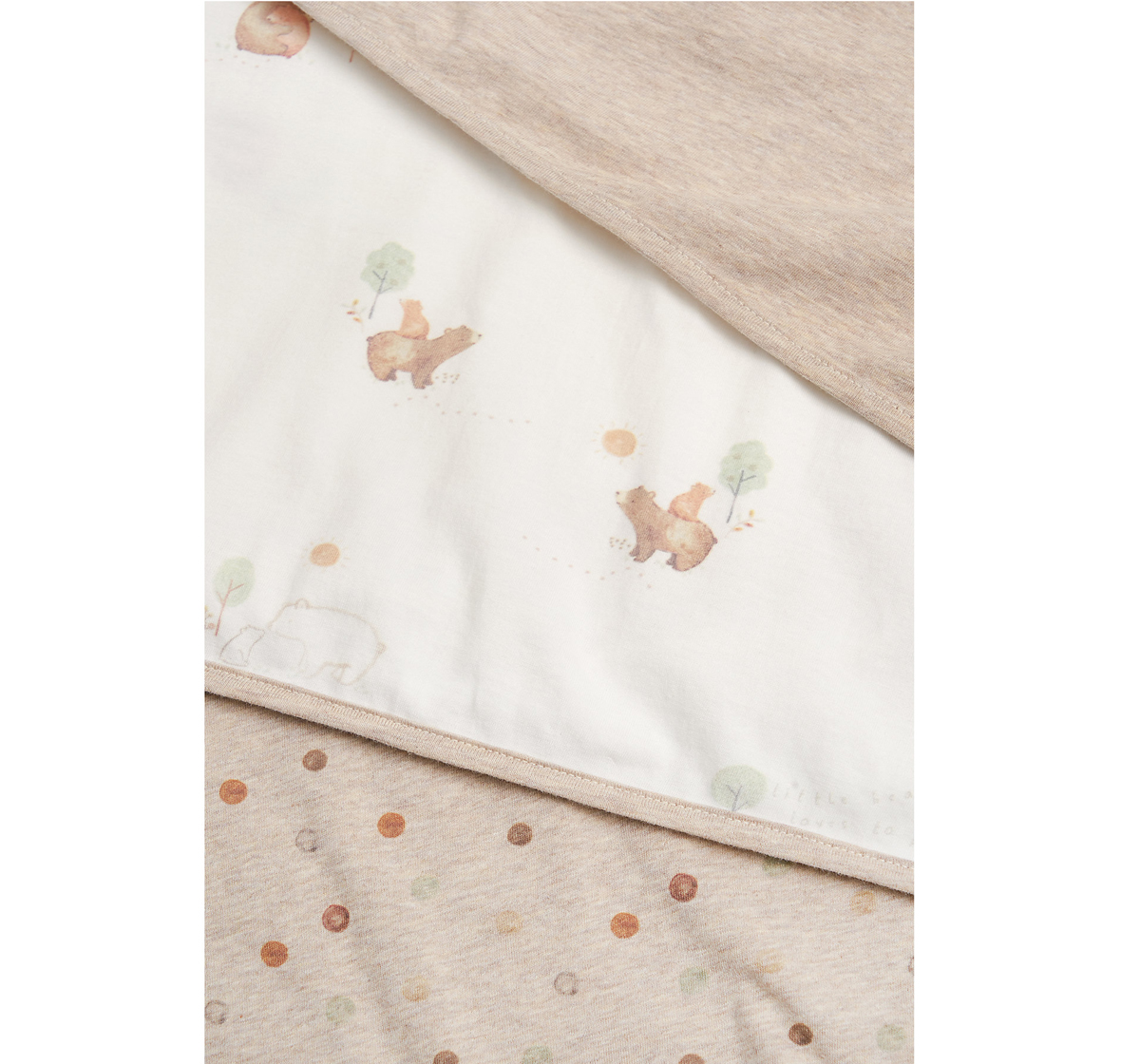 Mothercare Lovable Bear Jersey Blanket Beige Pack of 3