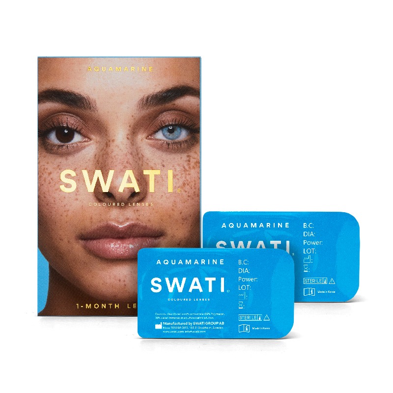 Coloured Contact Lenses Aquamarine - 1 Month • Power 0.00