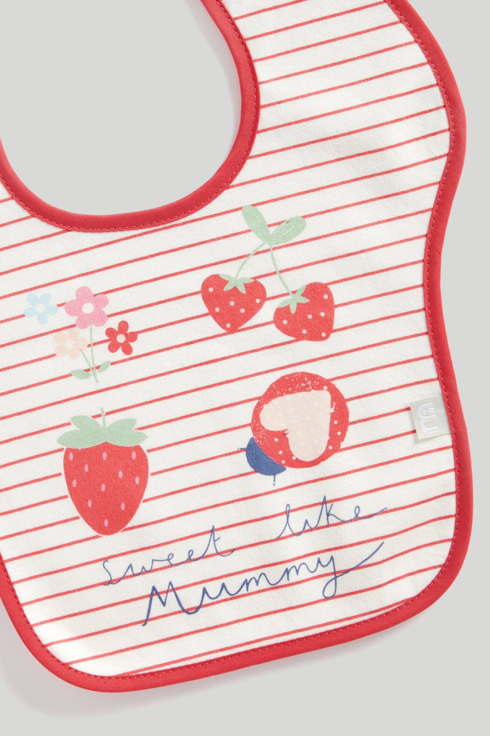 Mothercare Strawberry Toddler Bibs - Pack of 3 - Multicolor