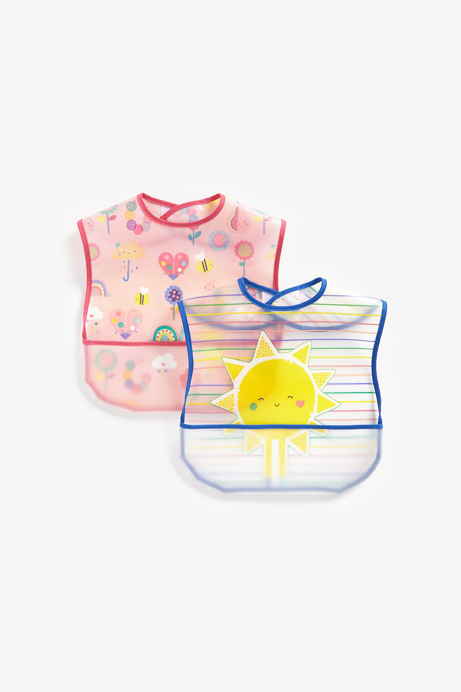 Mothercare | Mothercare Sunshine Crumb-Catcher Bibs Yellow Pack of 2 1
