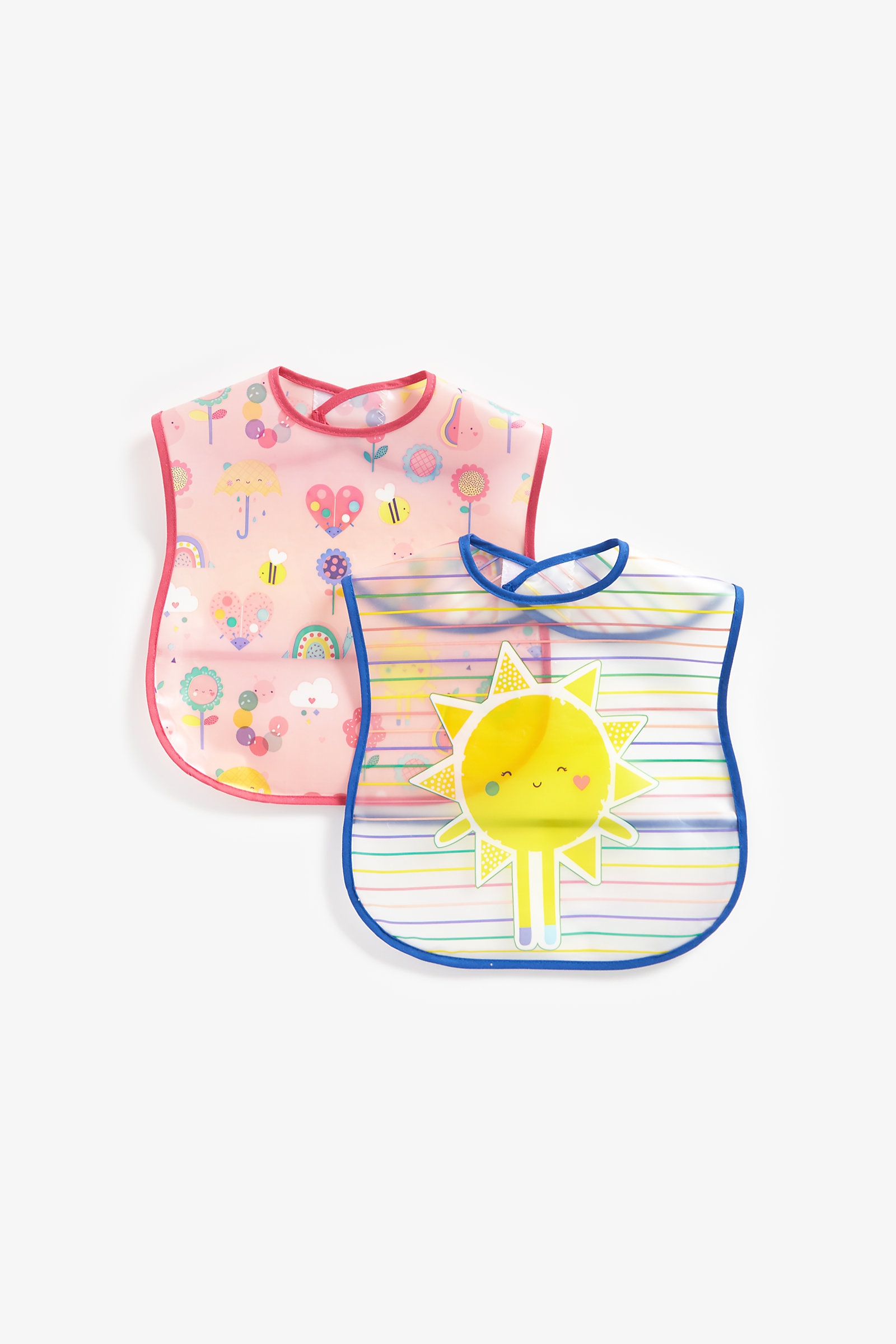 Mothercare | Mothercare Sunshine Crumb-Catcher Bibs Yellow Pack of 2 0