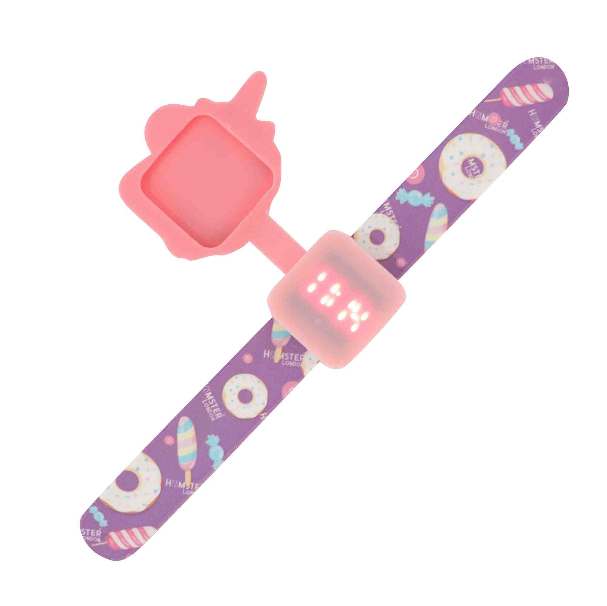 Hamster London Flip Flap Digital Watch Unicorn For Kids, Purple, 3Y+