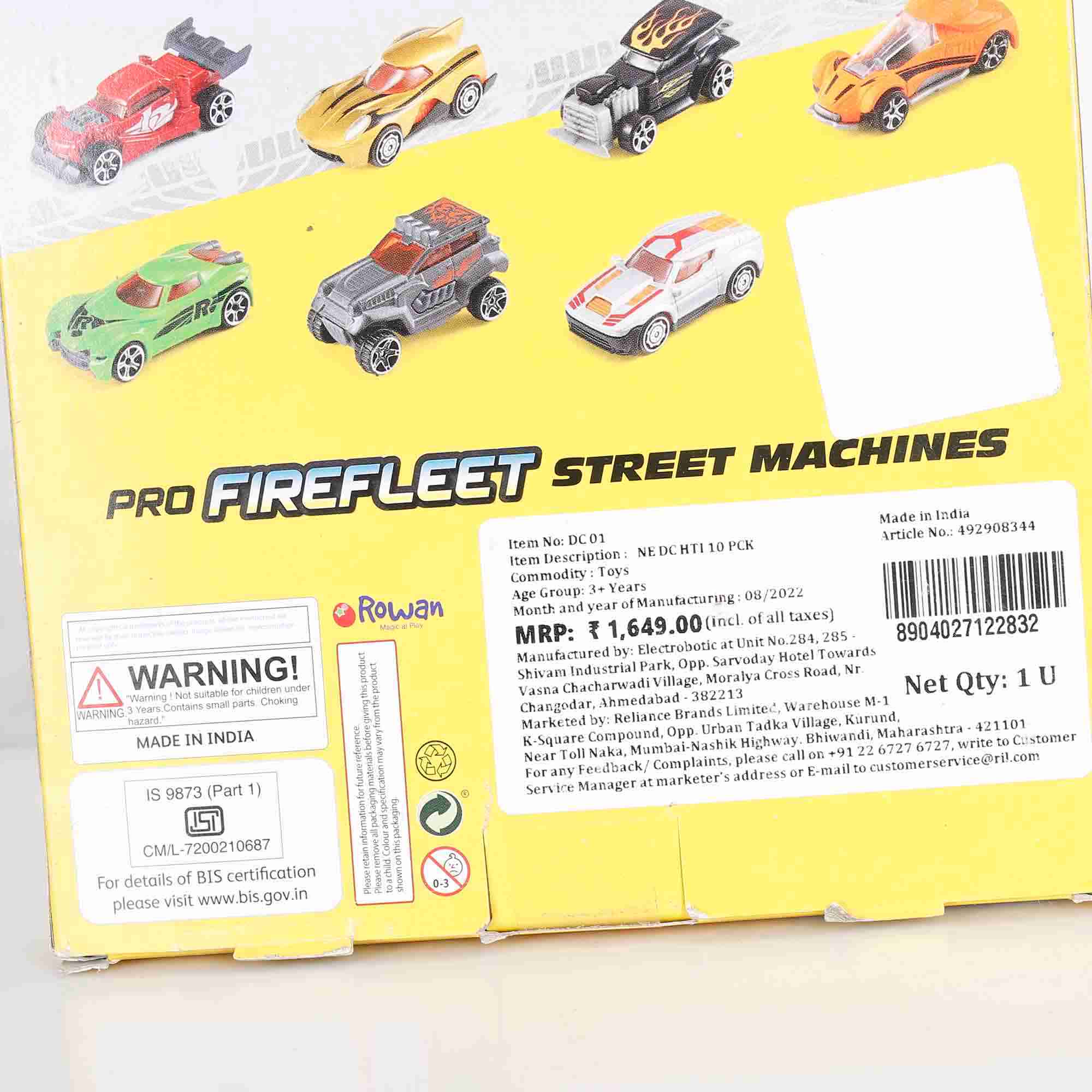Ralleyz Pro Firefleet Street Machines Die Cast Toy Cars for Kids, Pack of 10, 3Y+