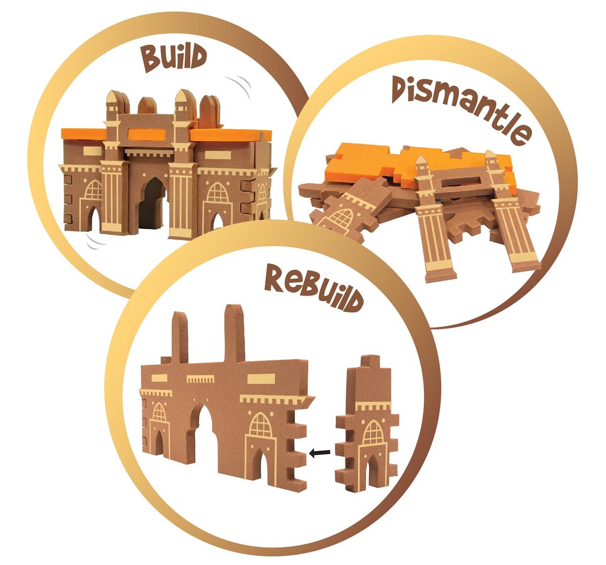 Mapology Charminar And Qutab Minar Puzzles For Kids Multicolour 5Y+