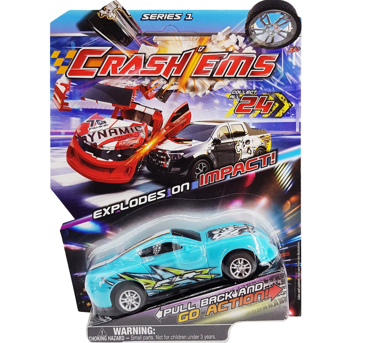 Crashems Grizzly Pull Back Car for kids 3Y+, Multicolour