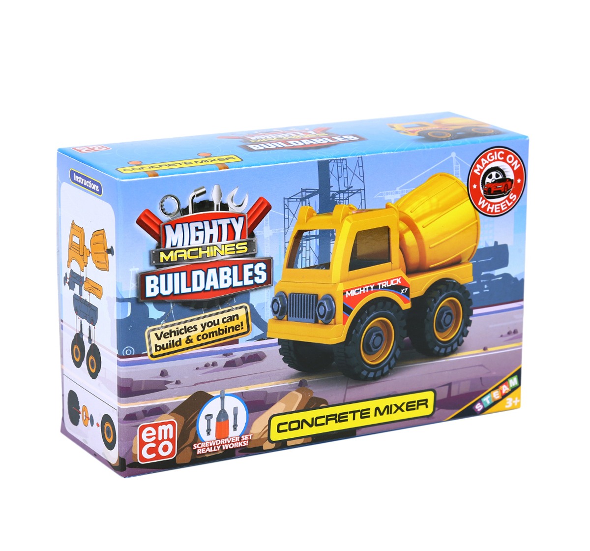 Mighty Machines Concrete Mixer Construction Vechile for kids 3Y+, Multicolour