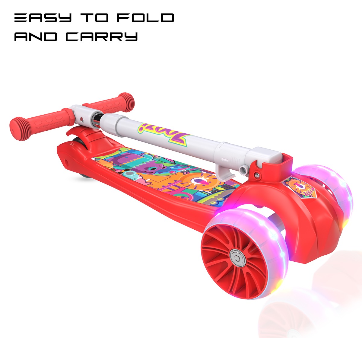 Zoozi 3 Wheel Electric Led Scooter, Assorted3Y+