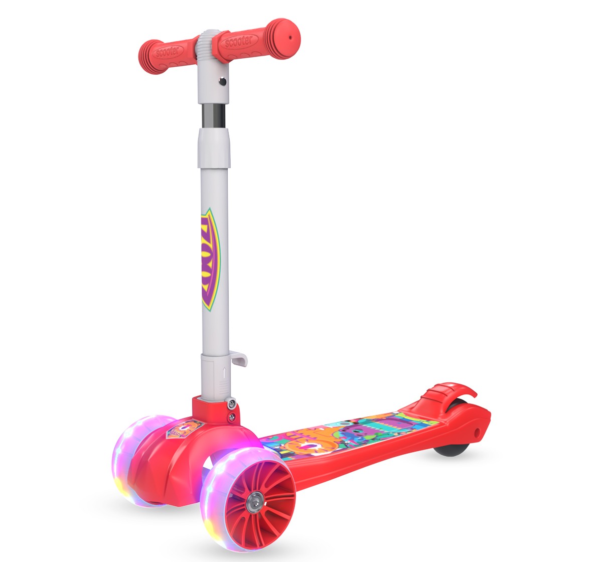Zoozi 3 Wheel Electric Led Scooter, Assorted3Y+
