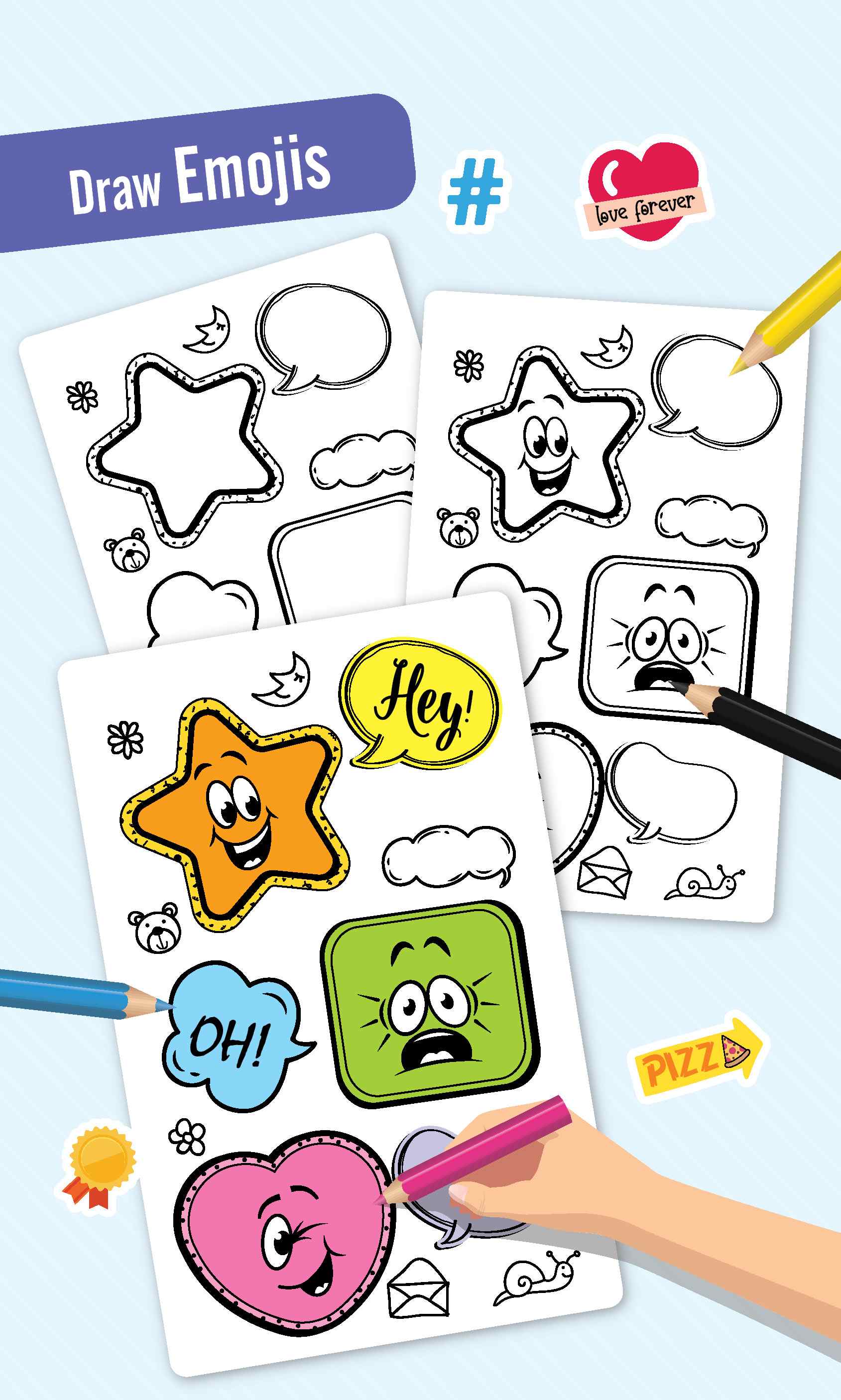 Youreka Emoji Spiral Pad, 14 cm, Multicolour, 6Y+