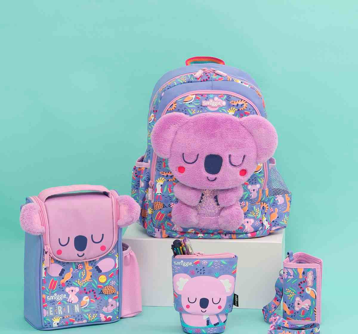 Smiggle Animalia Collection Pencil Pouch Stand Lilac 4Y+