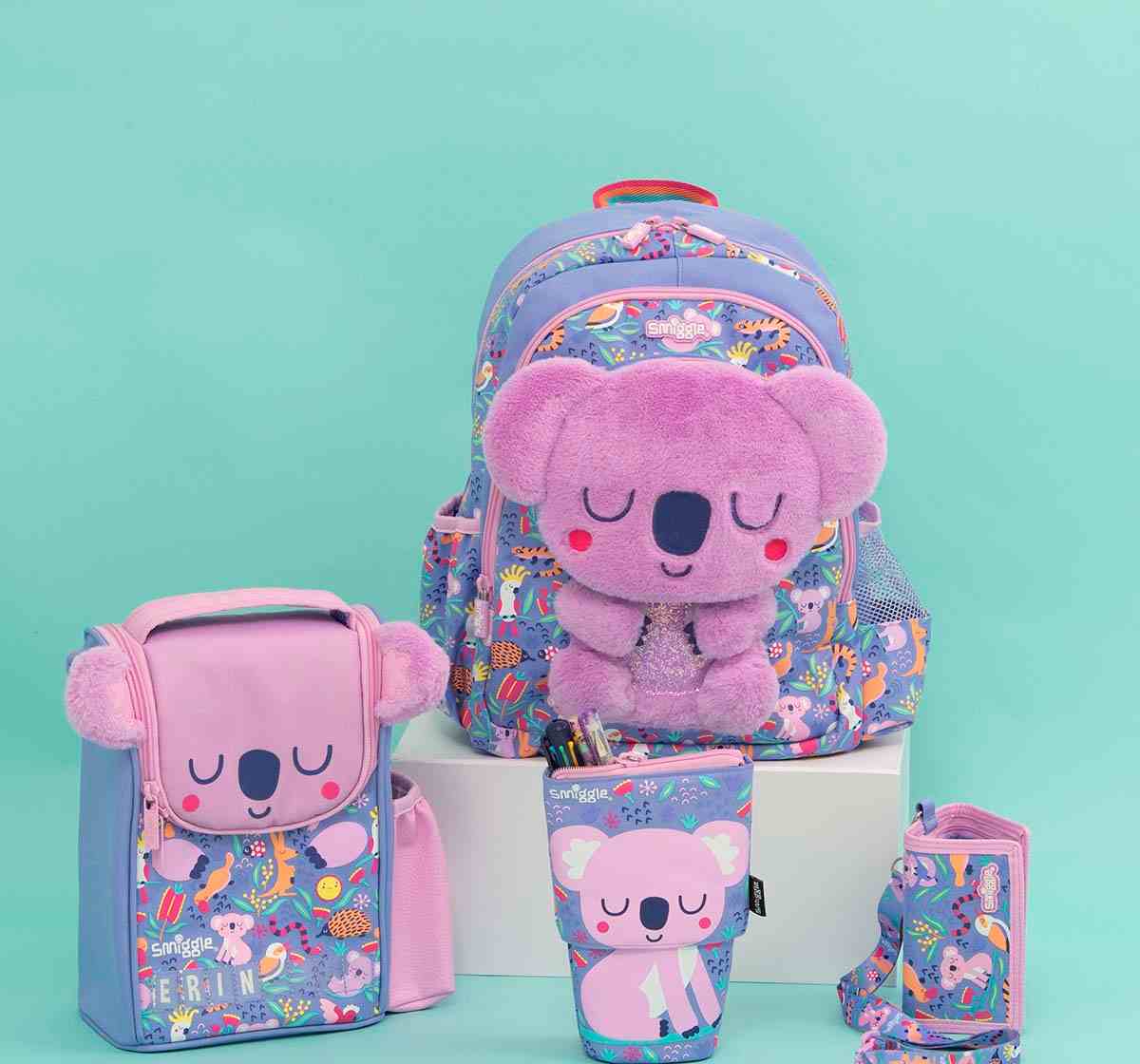 Smiggle Animalia Collection Pencil Pouch Stand Lilac 4Y+