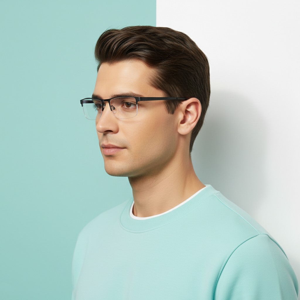 Black Rectangle Frame for Men