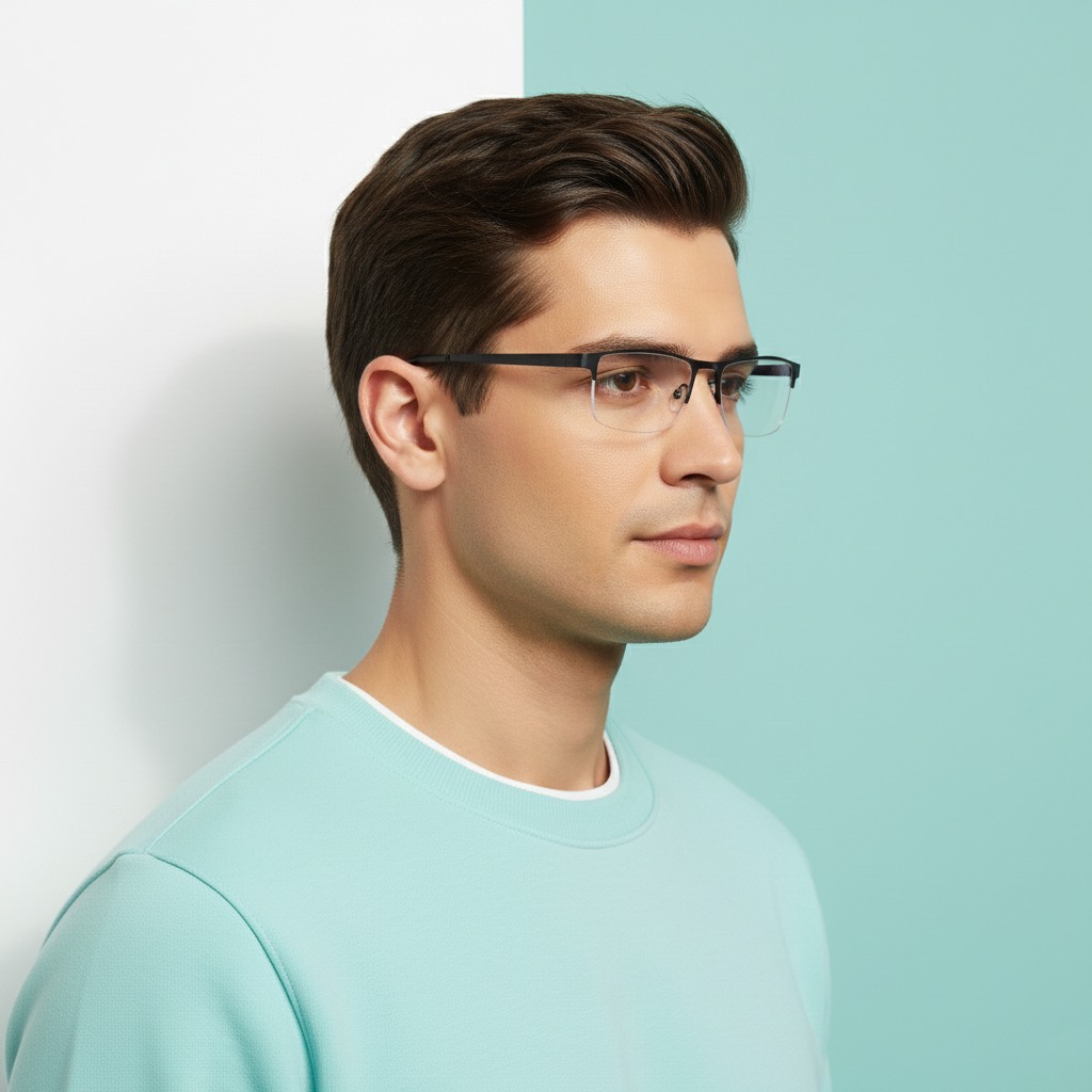 Black Rectangle Frame for Men