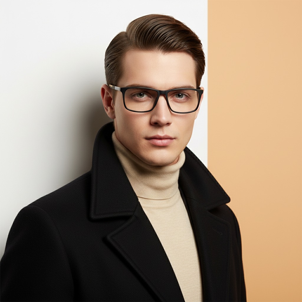 Black Rectangle Frame for Men