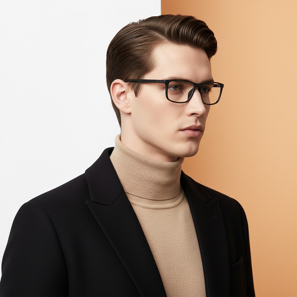Black Rectangle Frame for Men